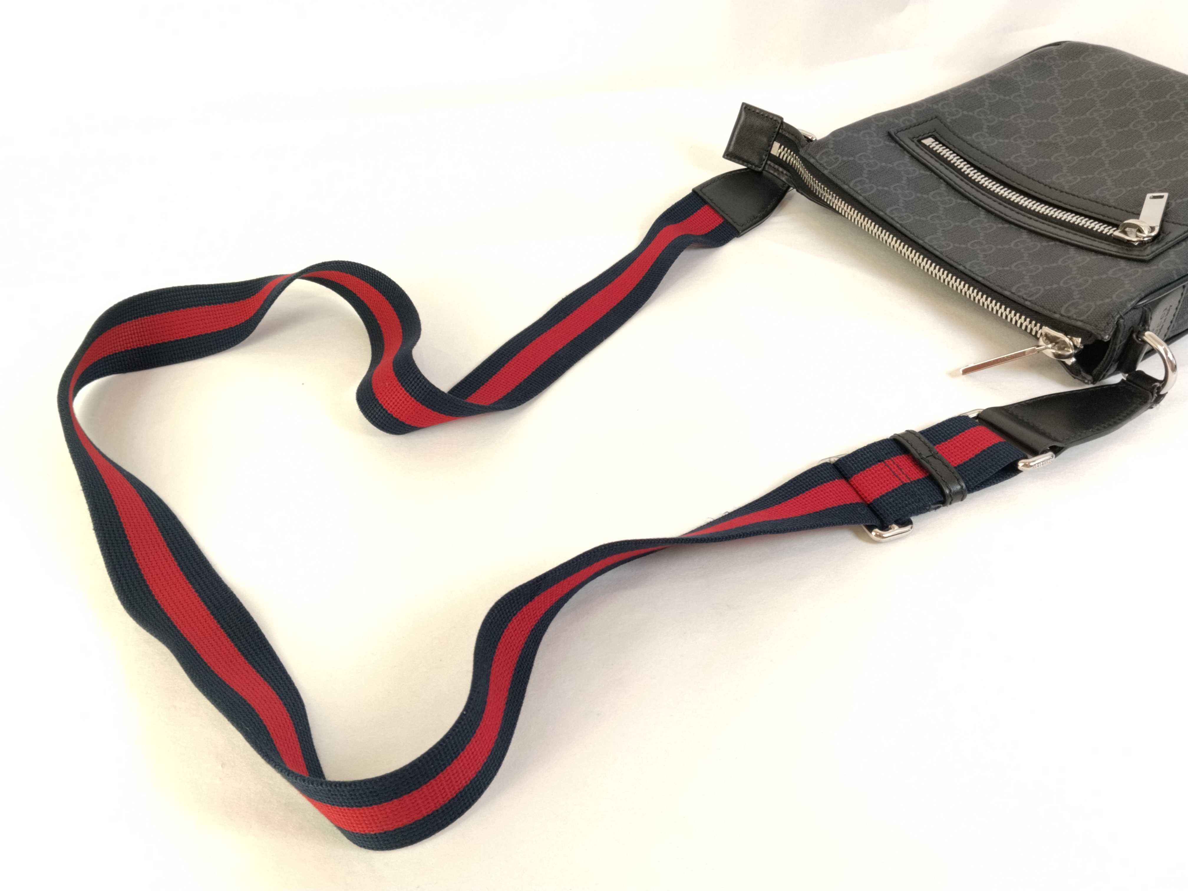 GG Supreme PH- GG Supreme Black Canvas Messenger Bag Shoulder Bag — view 3