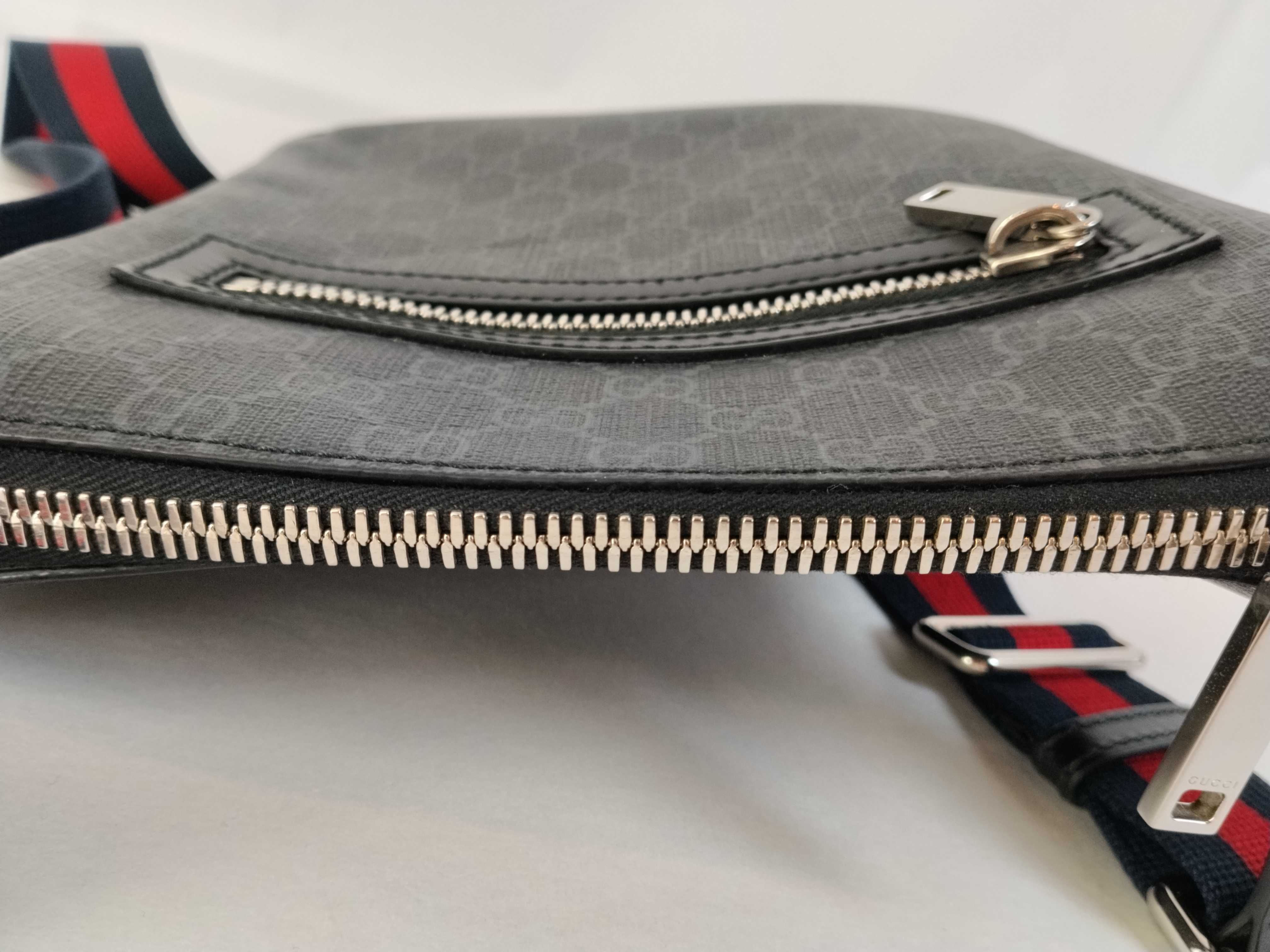 GG Supreme PH- GG Supreme Black Canvas Messenger Bag Shoulder Bag — view 8