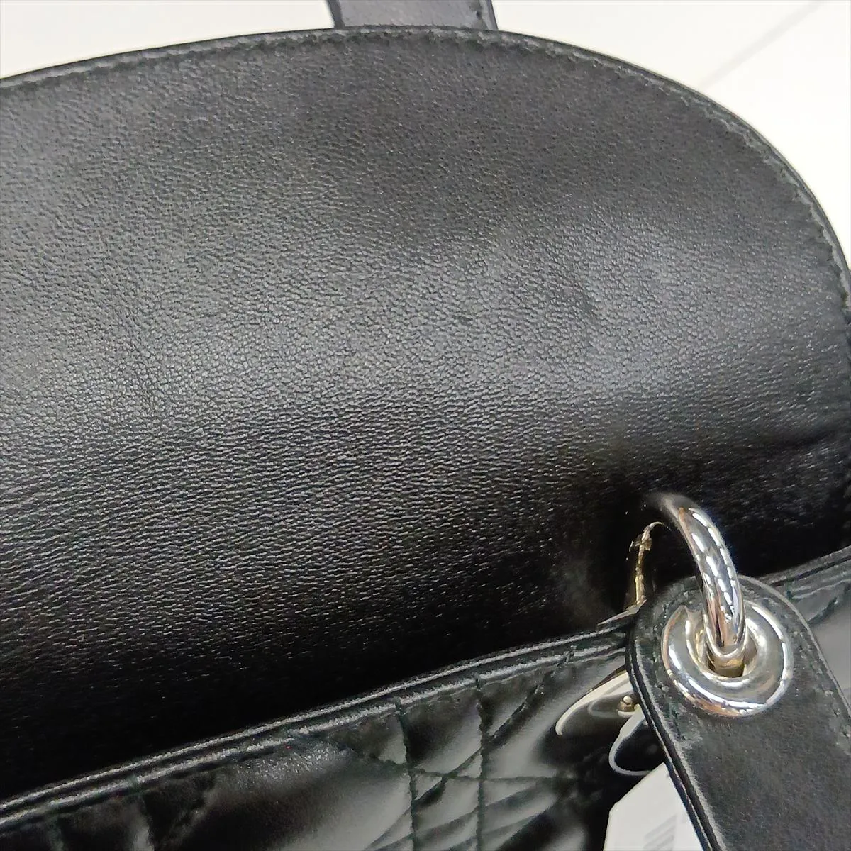 Cannage My Lady Dior Leather 2-Way Handbag, Black, with Charm — view 15
