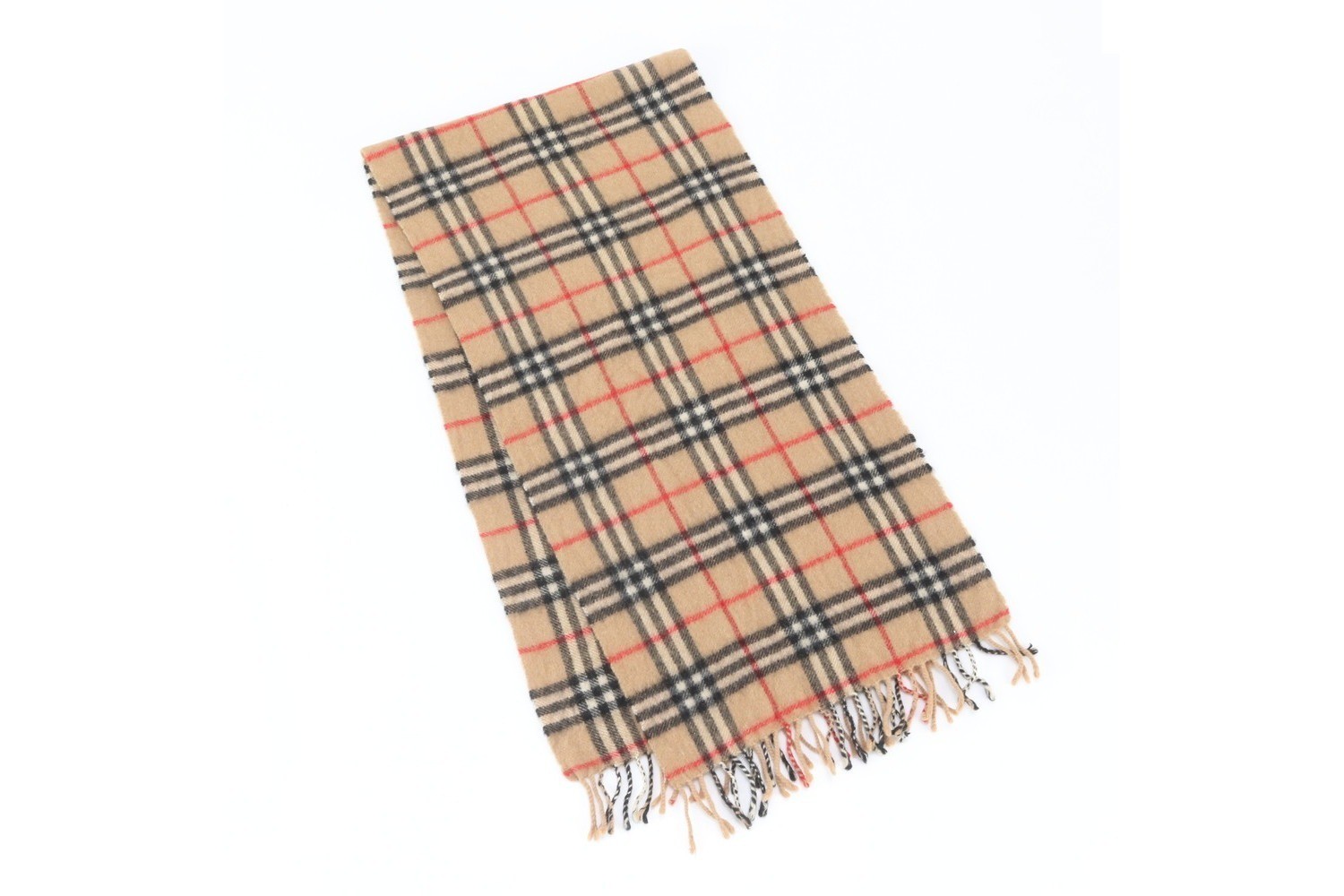 Cashmere Nova Check scarf with tags attached. — view 2