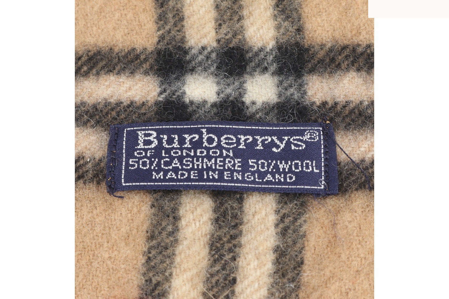 Cashmere Nova Check scarf with tags attached. — view 3