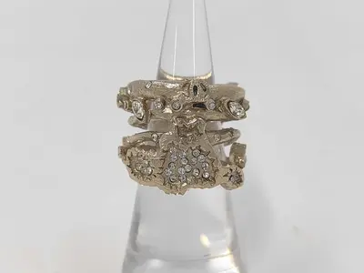 B11A Ring with GP Hardware and Rhinestones