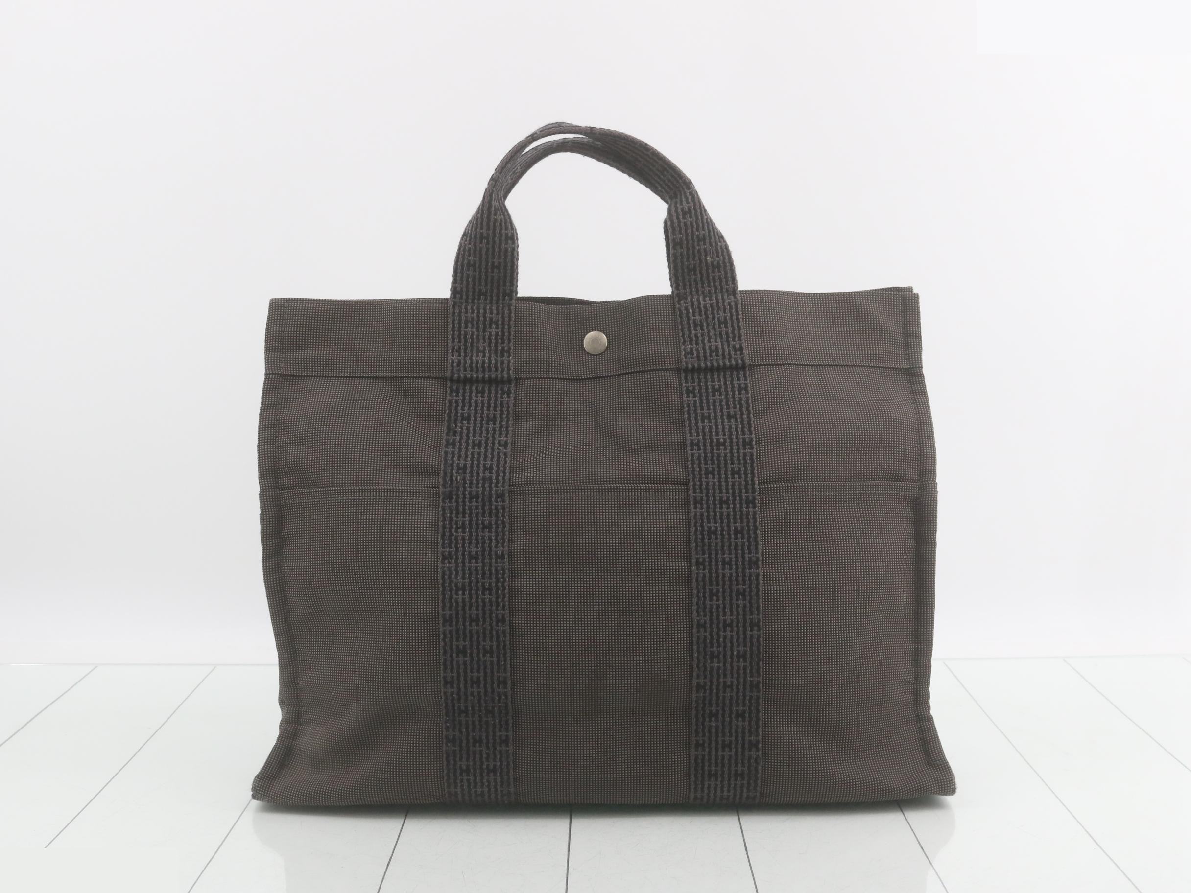 Airline Tote Bag, Black Canvas