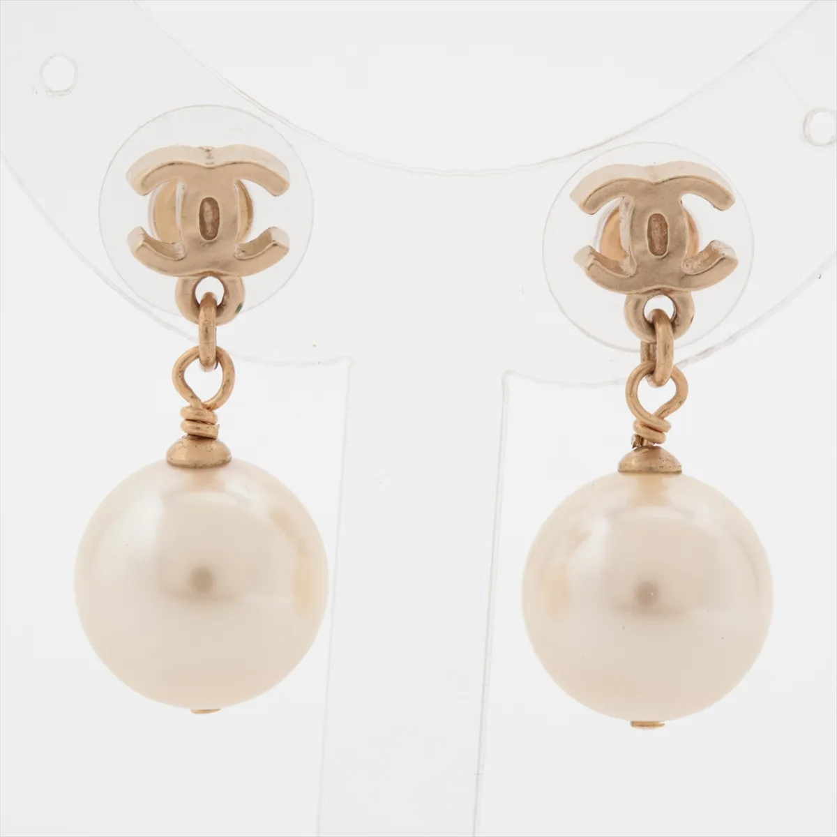 Coco Mark 08P Earrings (for both ears) GP x Fake Pearl Gold