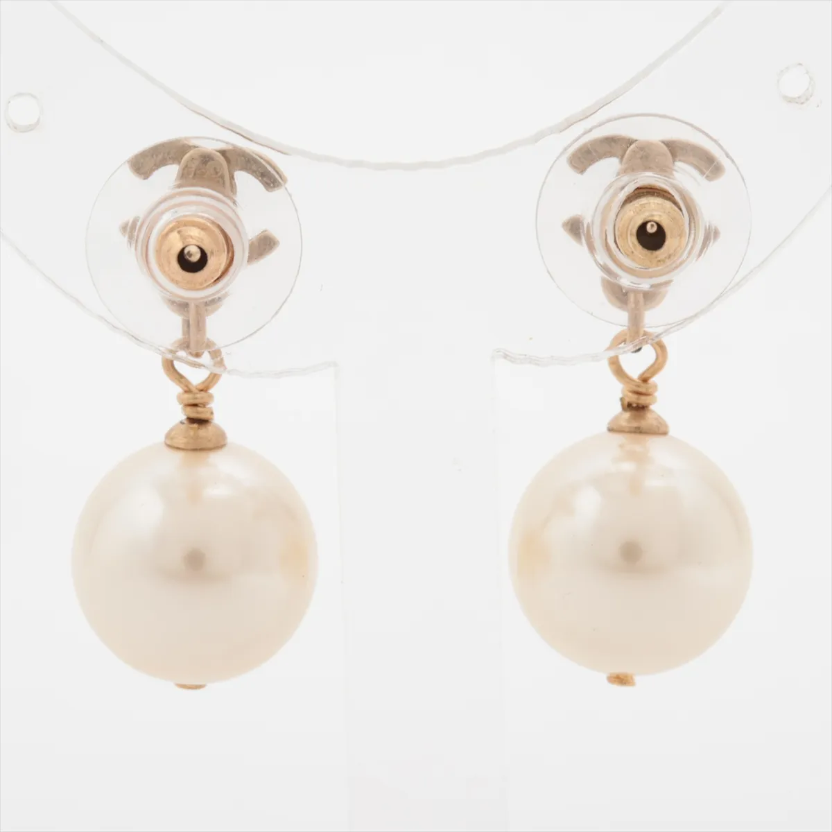 Coco Mark 08P Earrings (for both ears) GP x Fake Pearl Gold — view 2