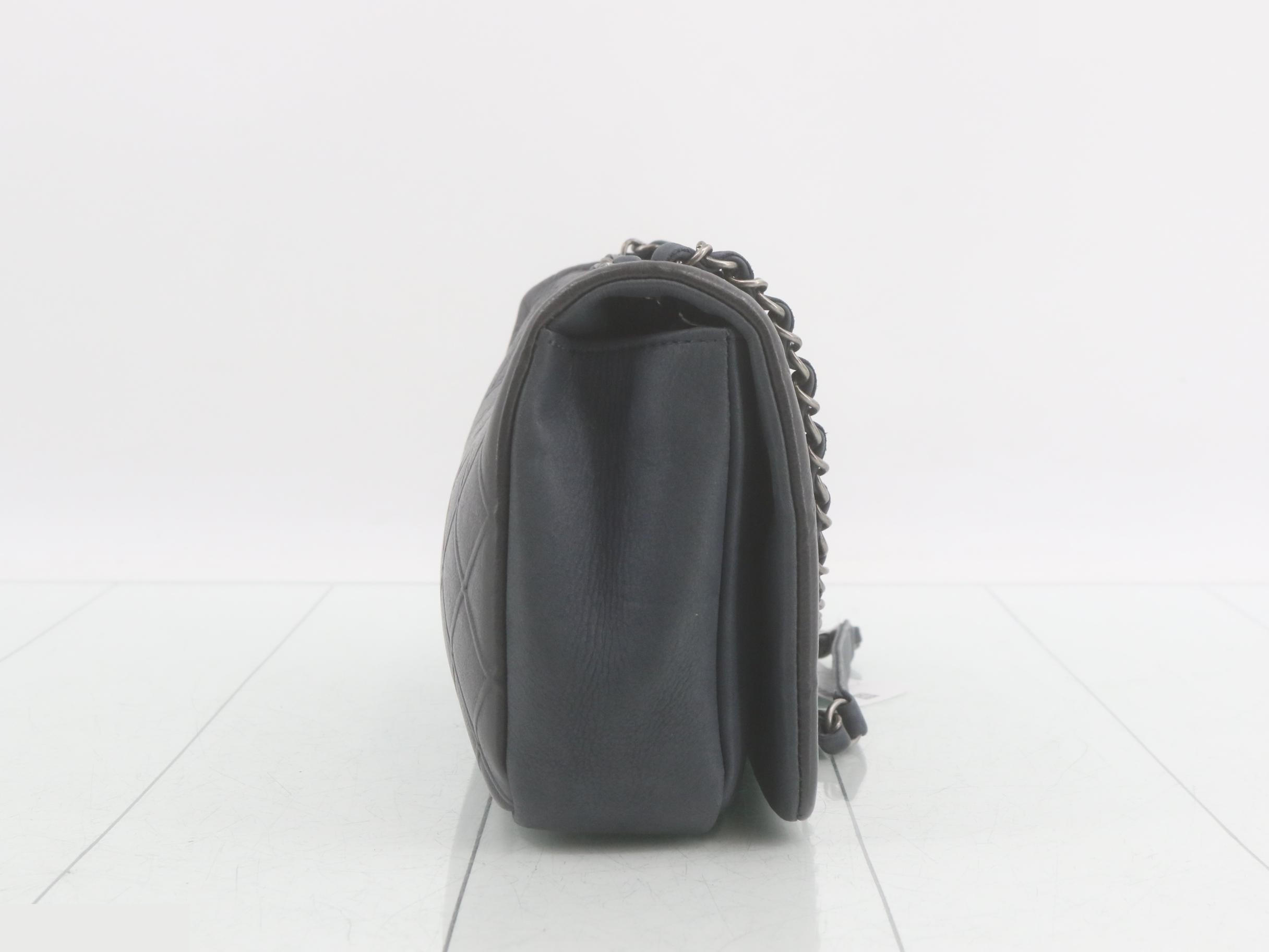Leather Turnlock Double Chain Shoulder Bag — view 4