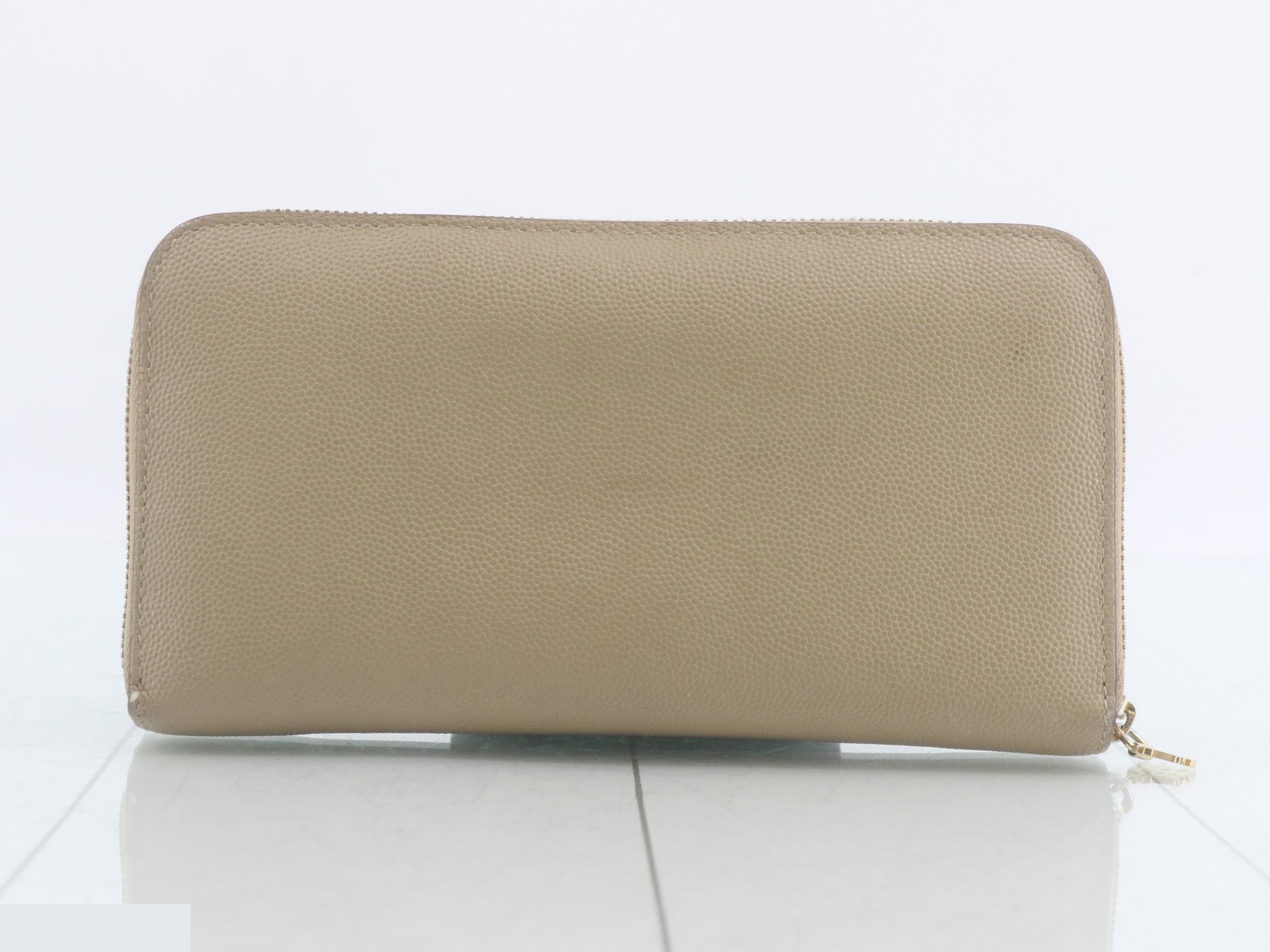TB logo hardware, leather, round zipper long wallet — view 2