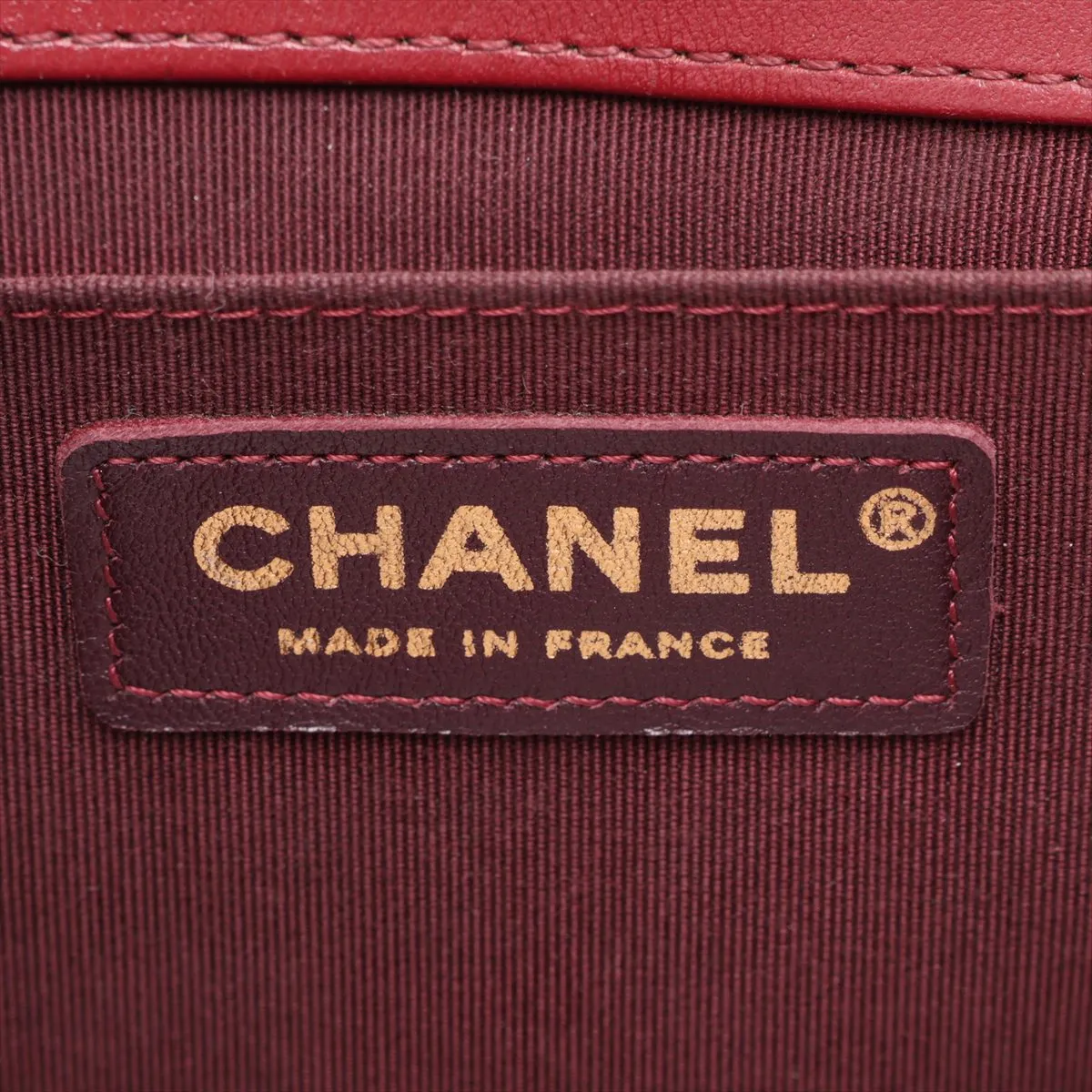 Boy Chanel 25 Lambskin Chain Shoulder Bag, Red with Gold Hardware, 23677887, Serial Number 23, A67086 — view 9