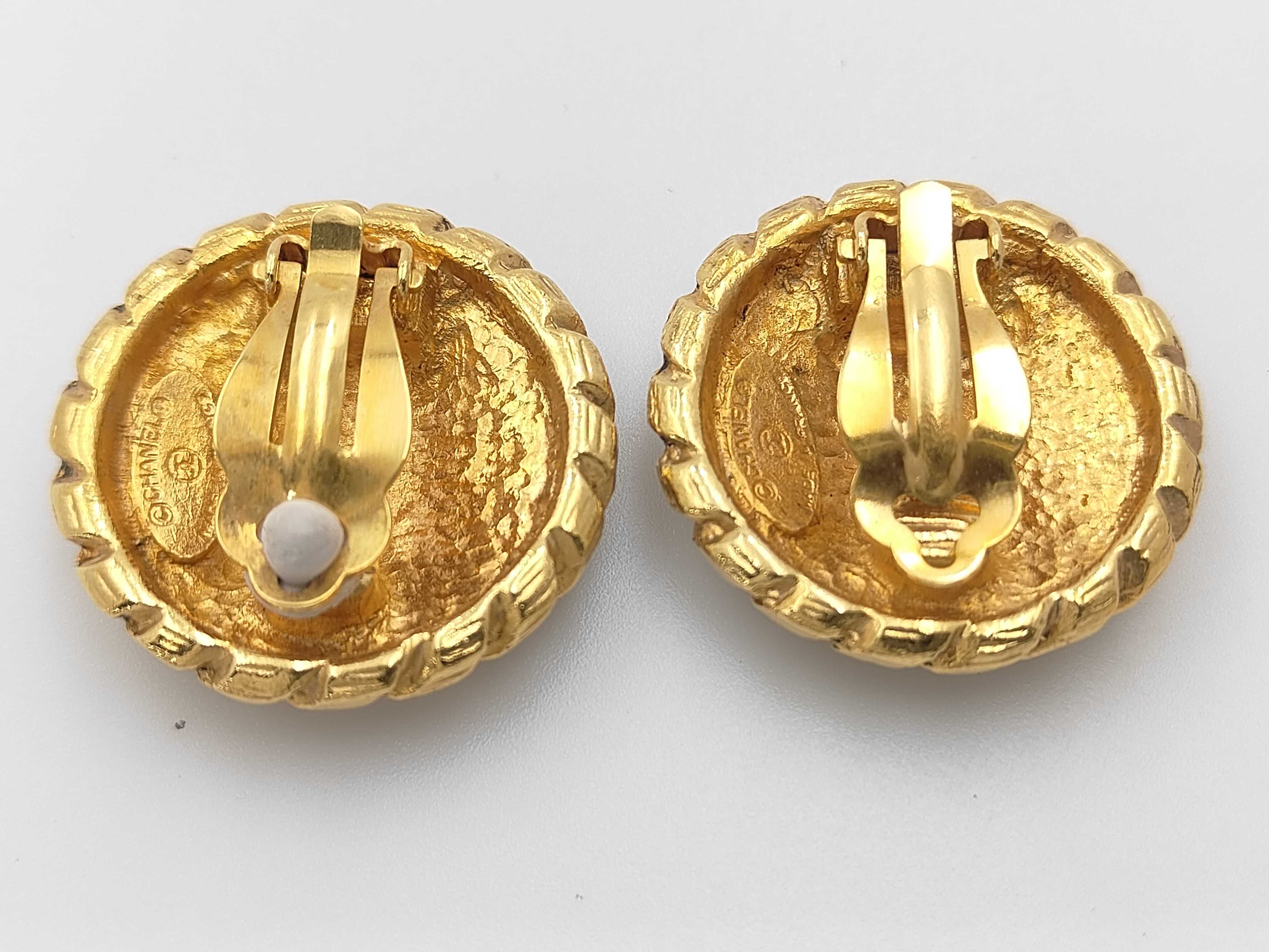 earrings with box, rope and sunburst design, gold. — view 2
