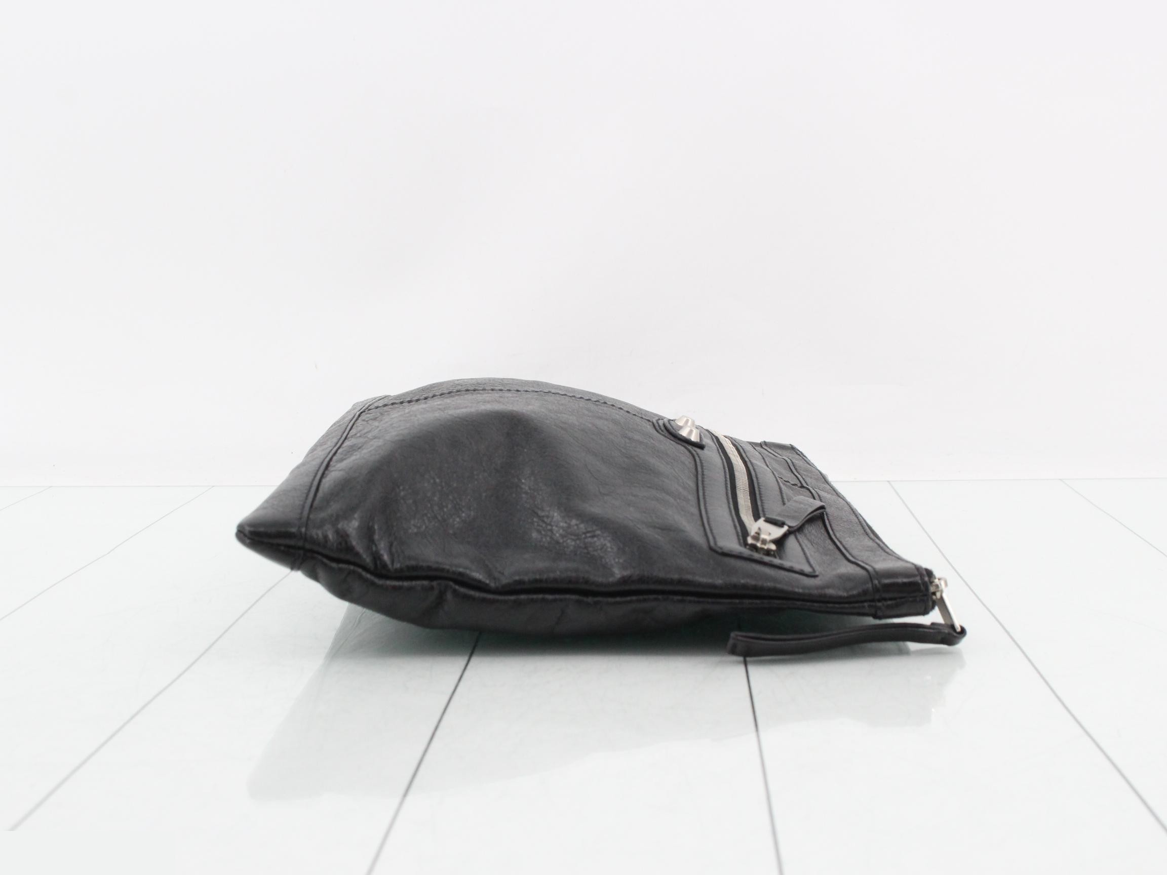 Leather clutch bag, black — view 3