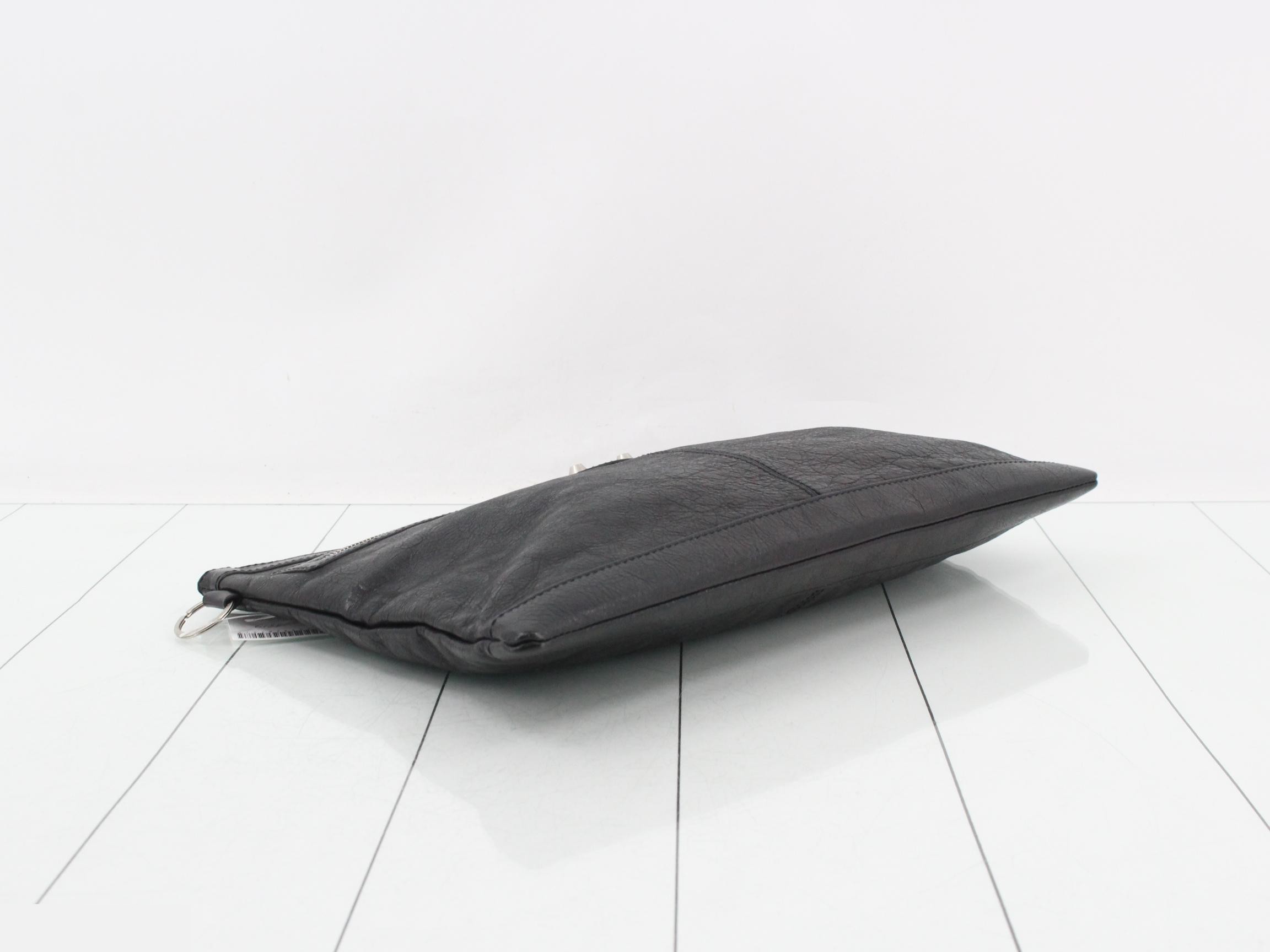 Leather clutch bag, black — view 5