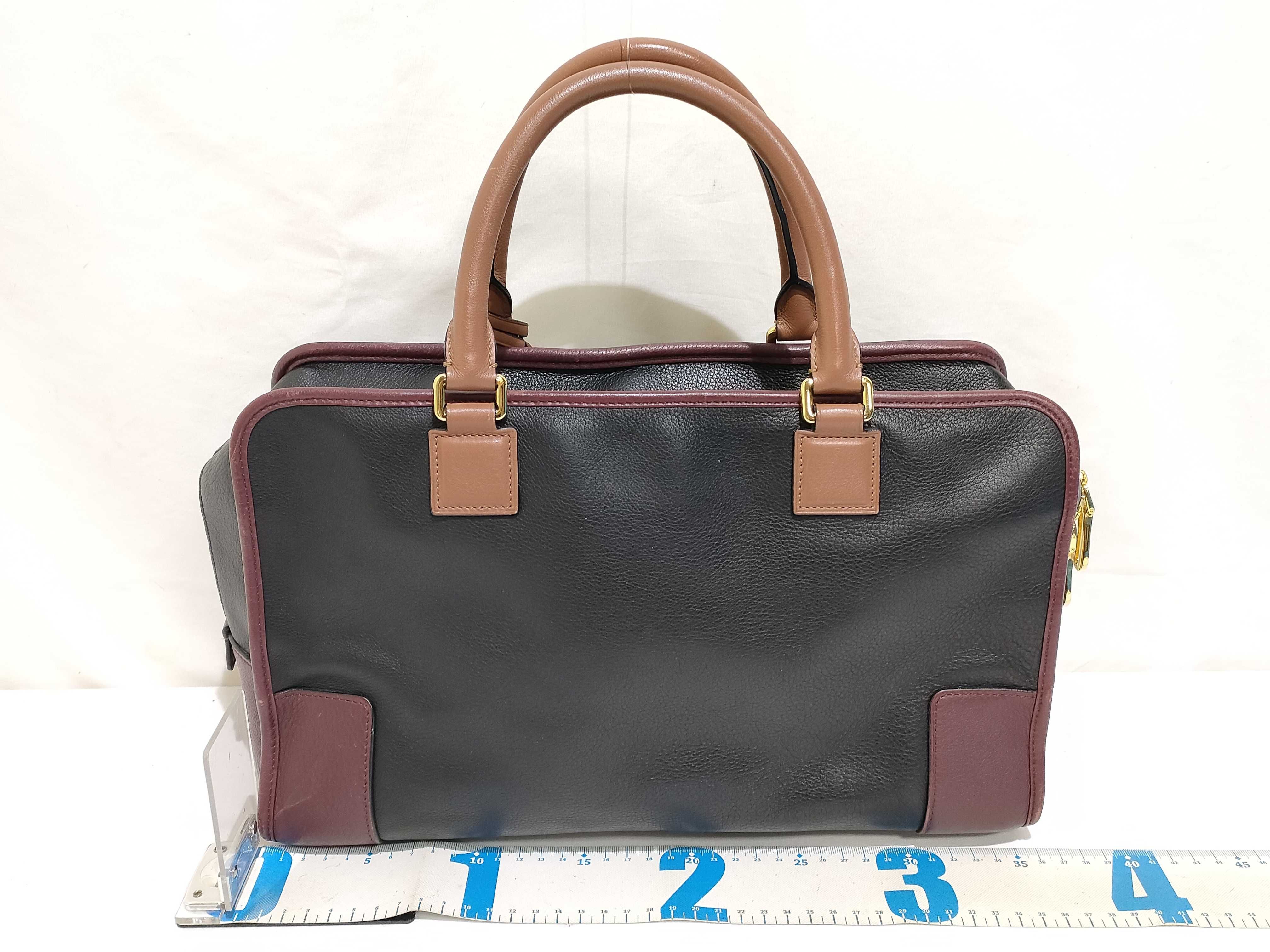 Amazona 36 Leather Handbag, Black x Red — view 2