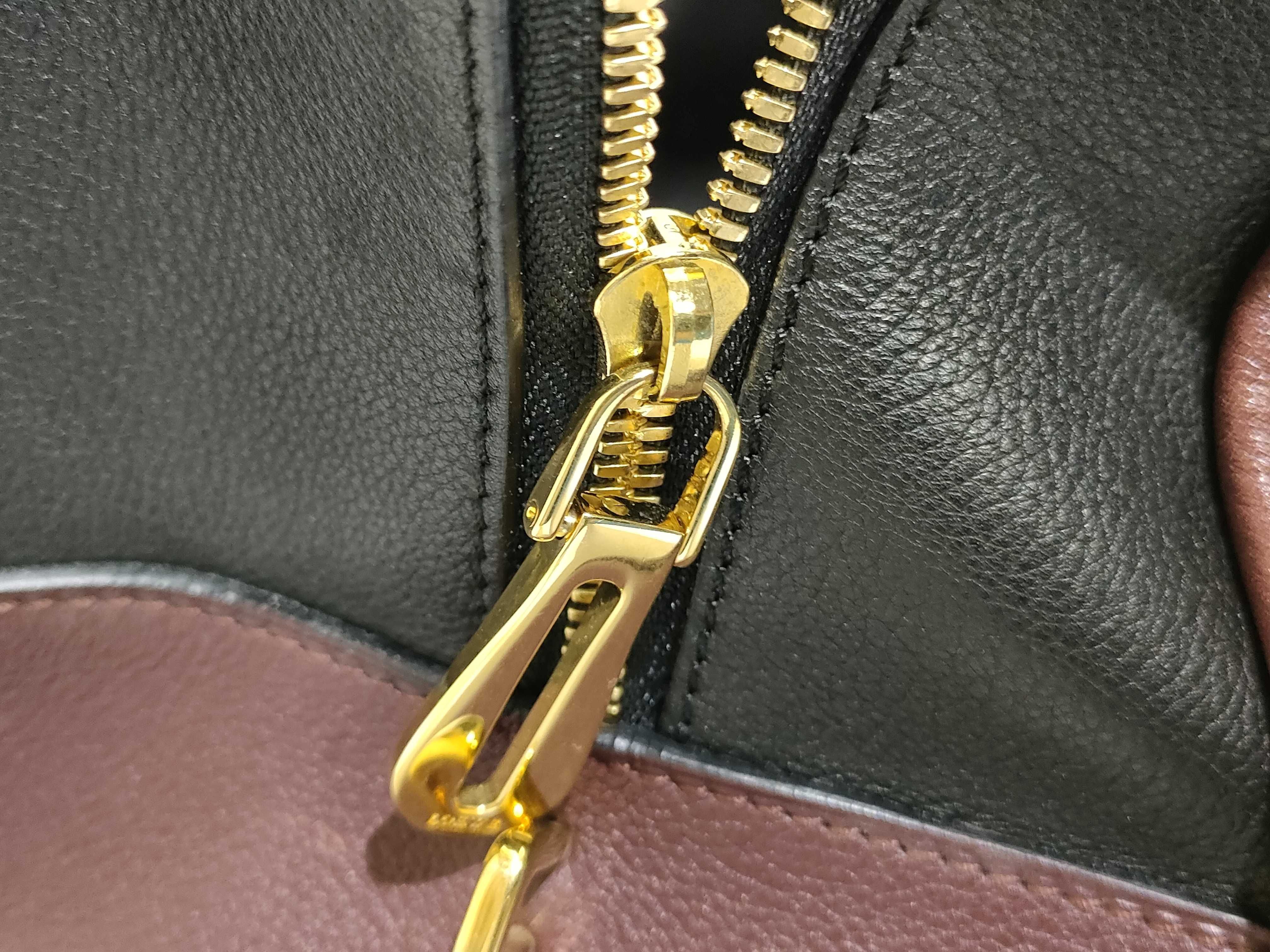 Amazona 36 Leather Handbag, Black x Red — view 13