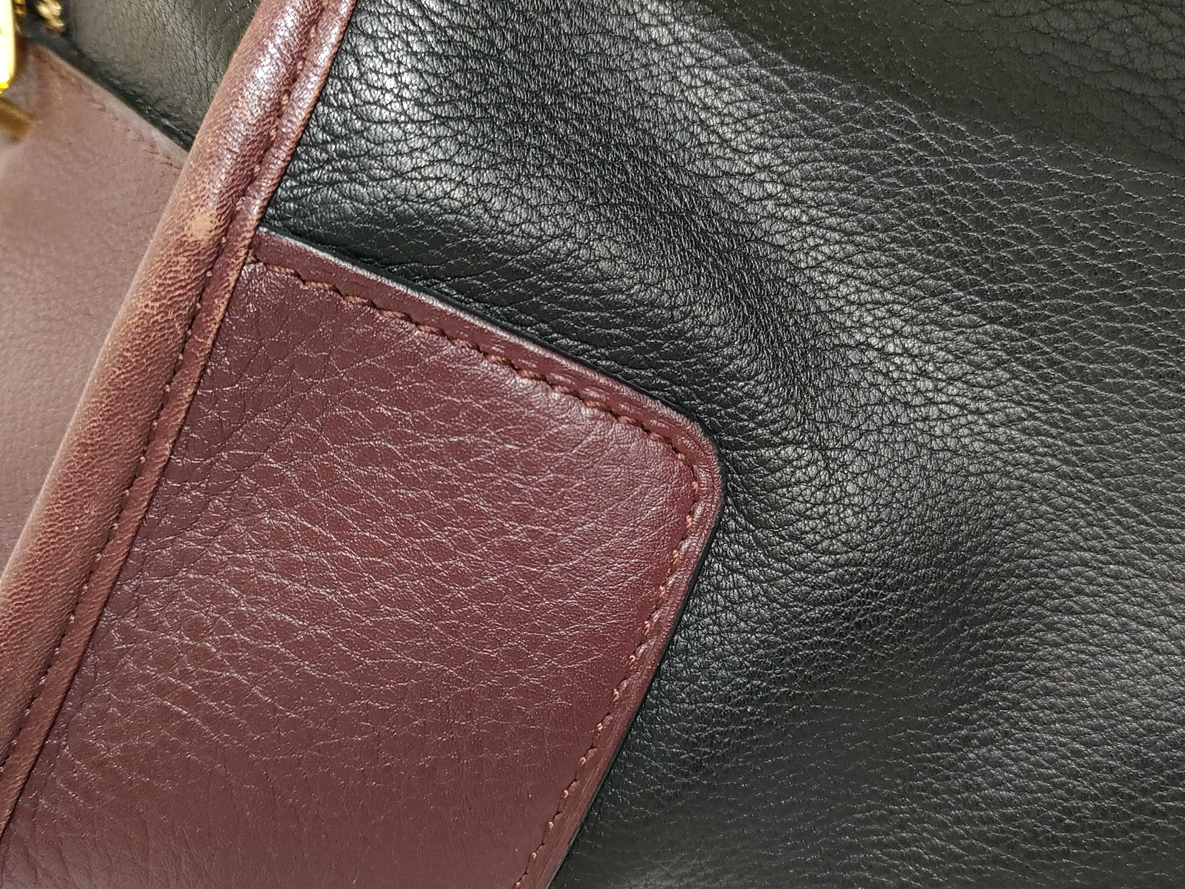 Amazona 36 Leather Handbag, Black x Red — view 14