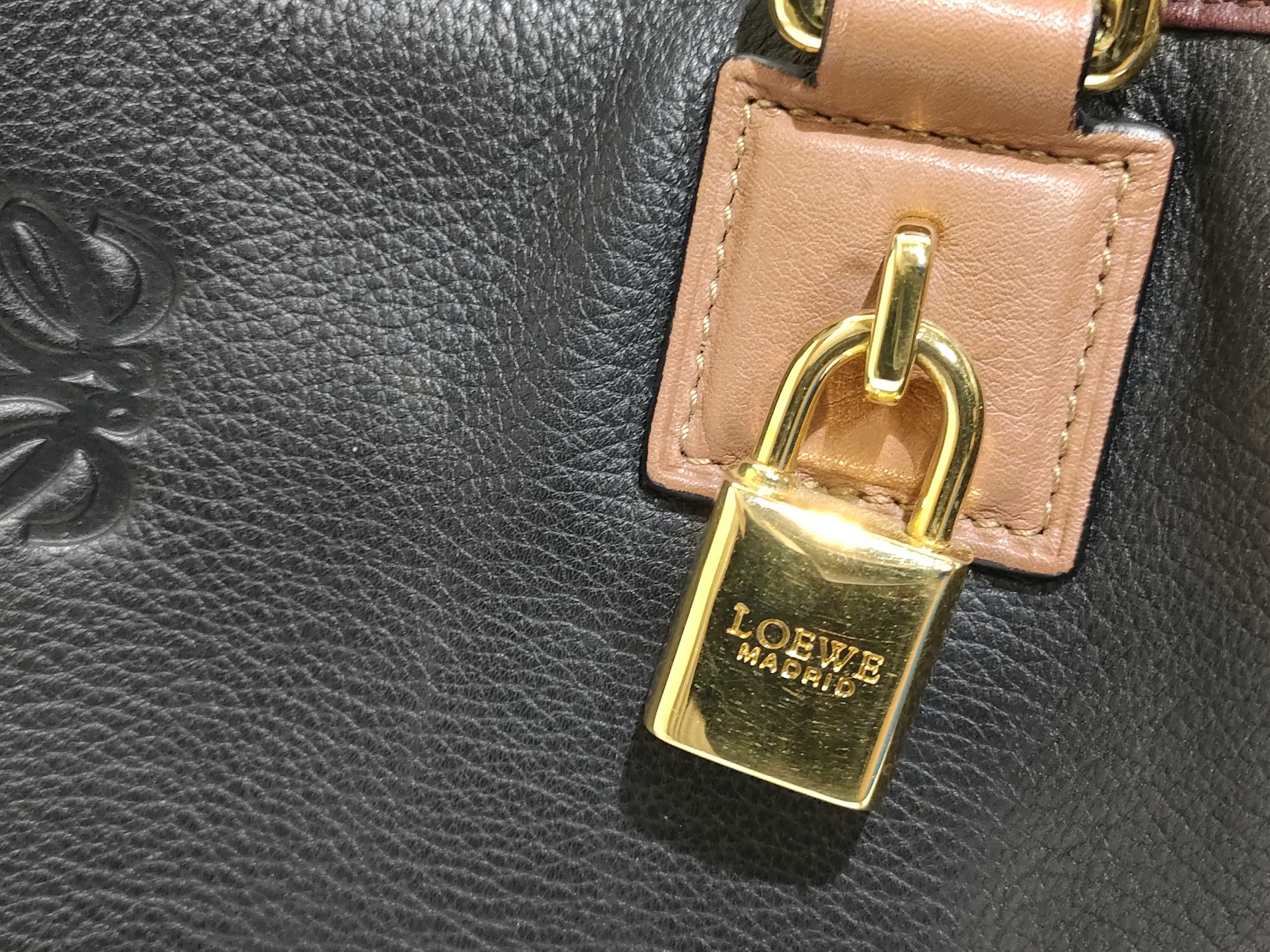 Amazona 36 Leather Handbag, Black x Red — view 15