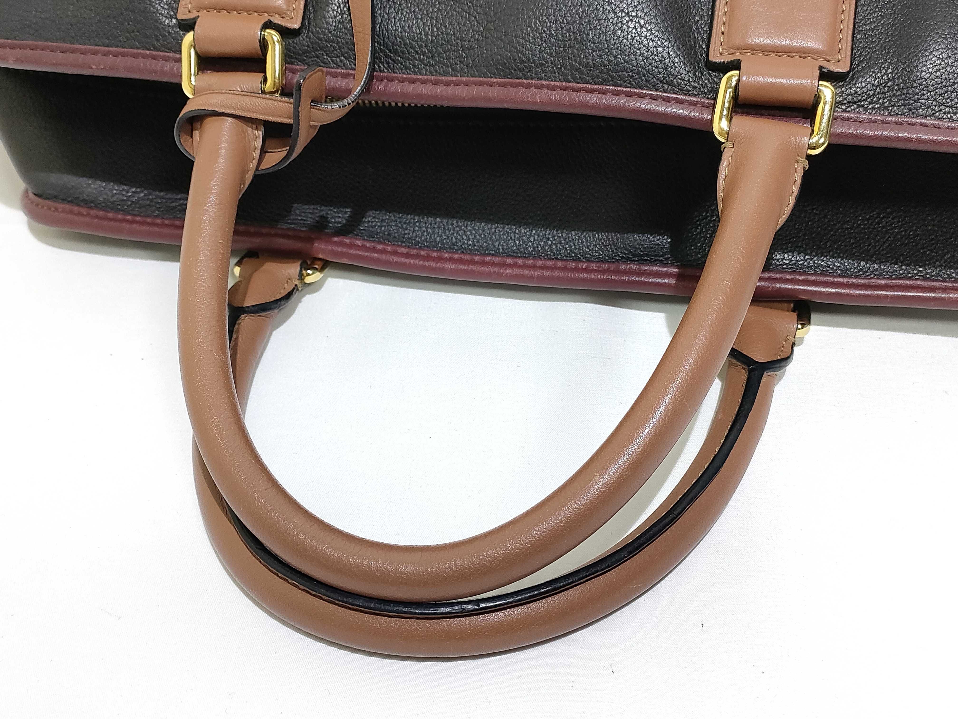 Amazona 36 Leather Handbag, Black x Red — view 3