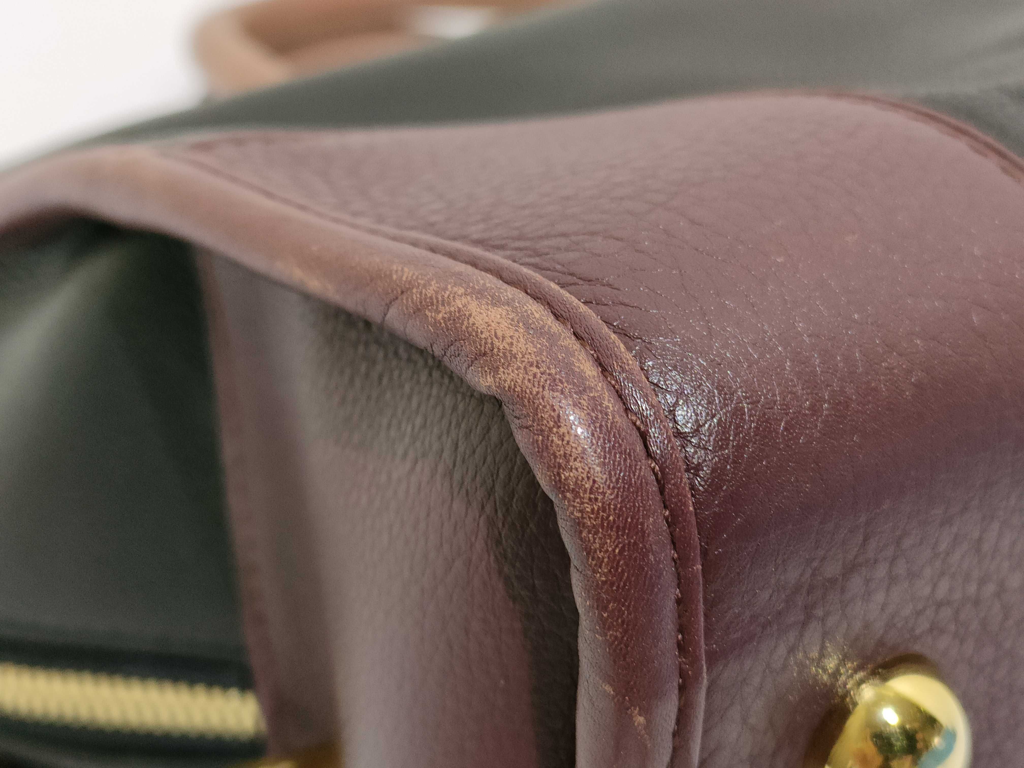 Amazona 36 Leather Handbag, Black x Red — view 6