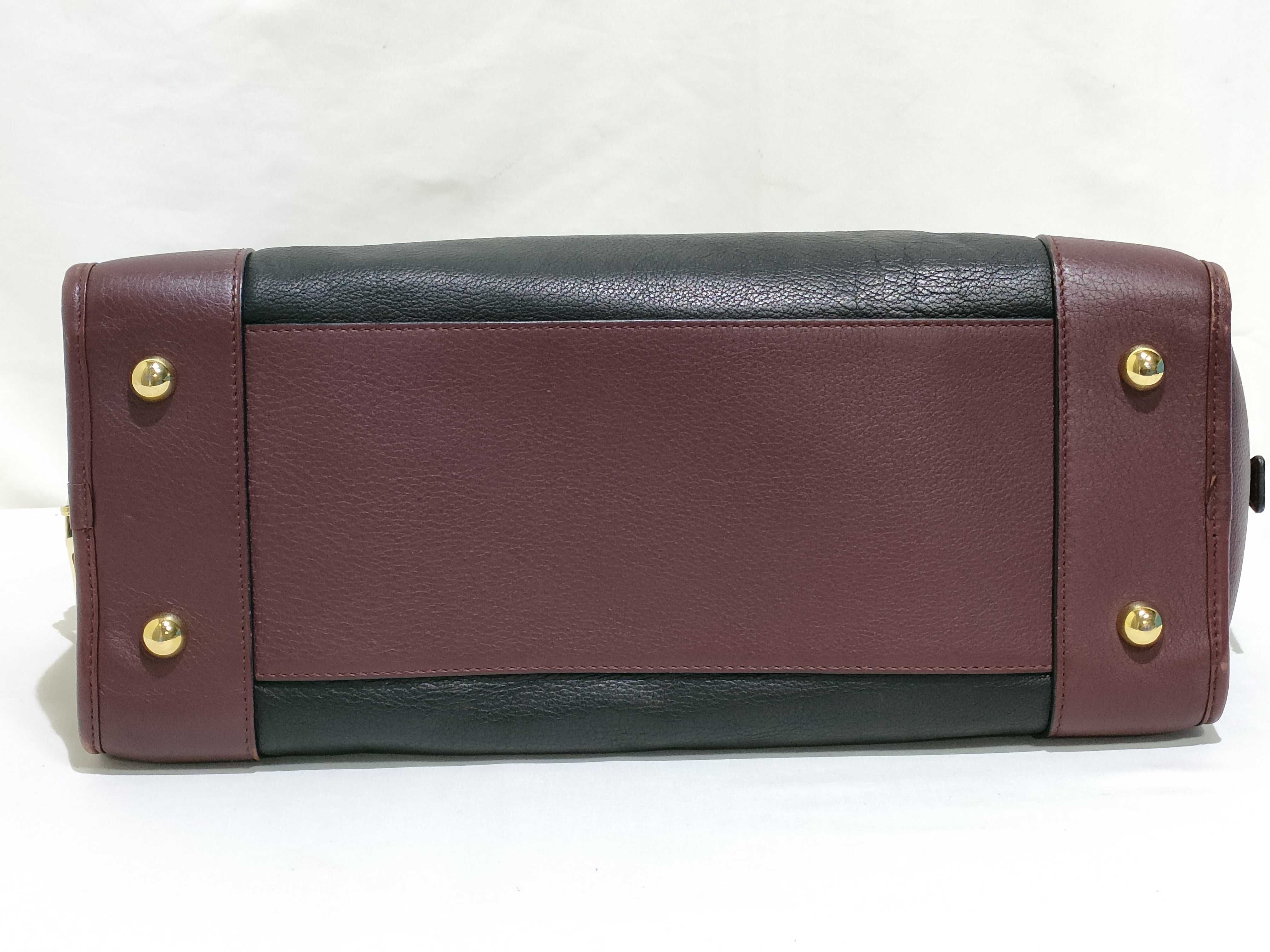 Amazona 36 Leather Handbag, Black x Red — view 7