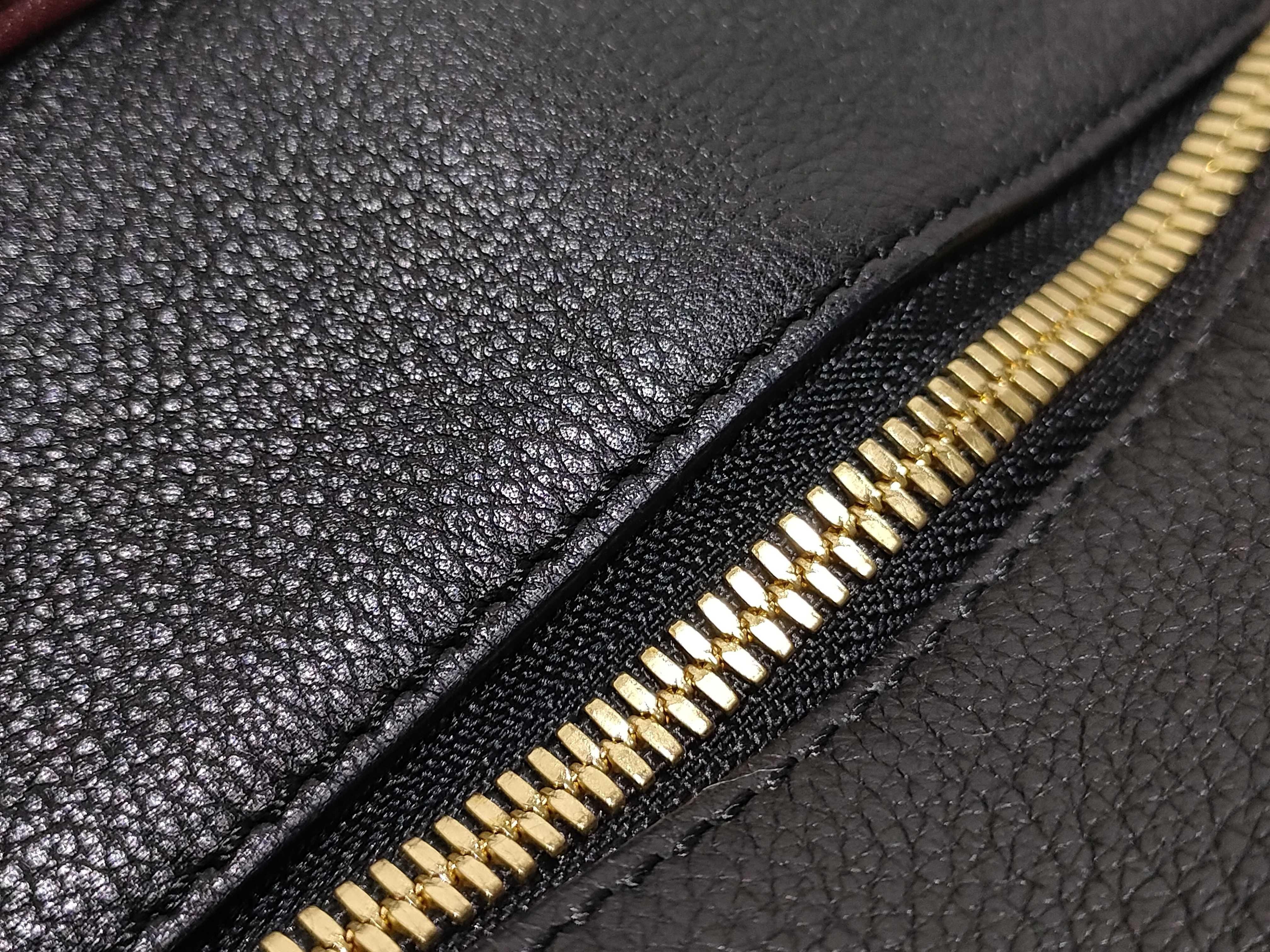 Amazona 36 Leather Handbag, Black x Red — view 8