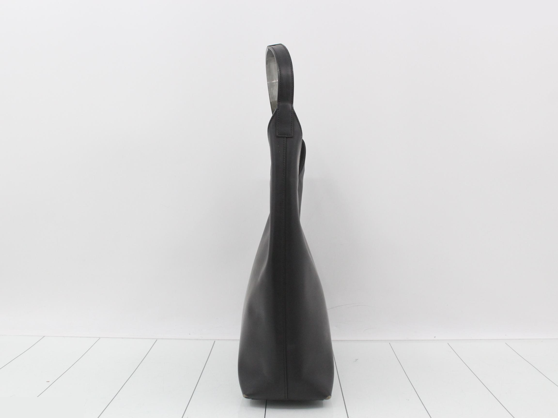 Leather one-shoulder hobo bag — view 3