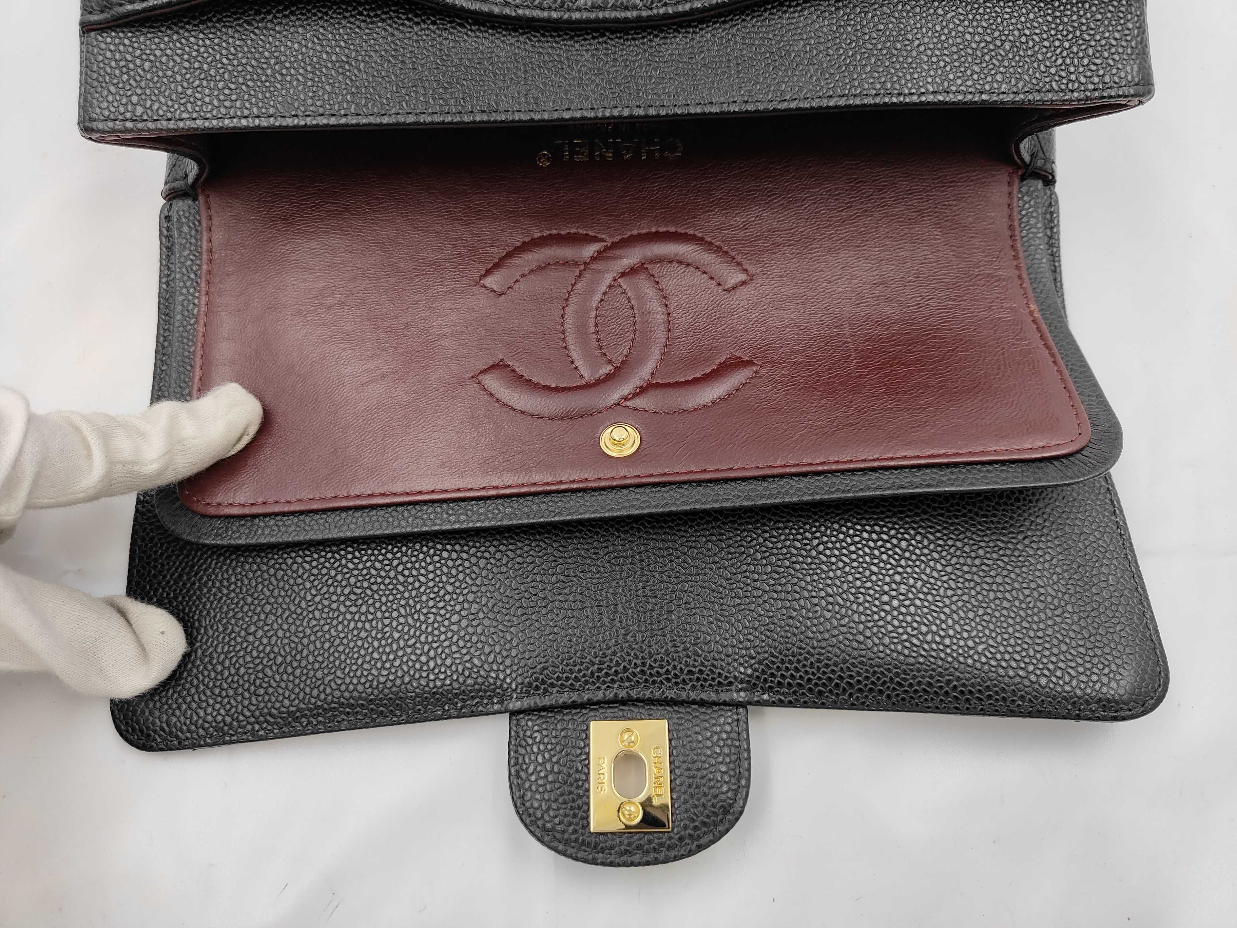 Caviar Skin Matelassé 25 Double Flap Shoulder Bag — view 8