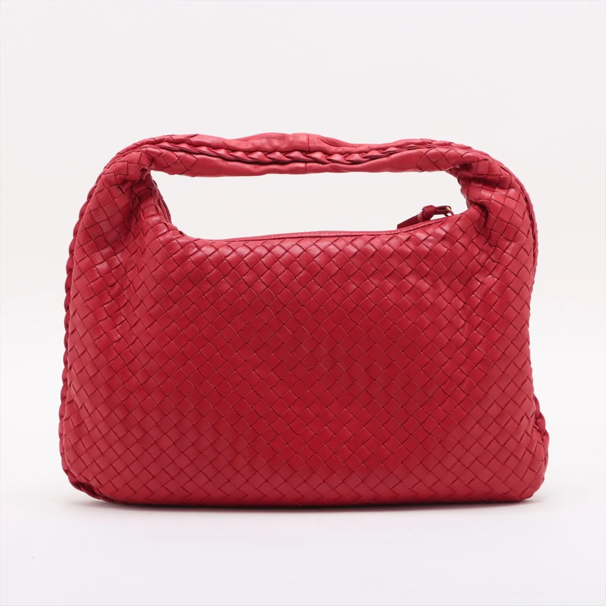 Intrecciato Leather Shoulder Bag Red 115653 — view 2