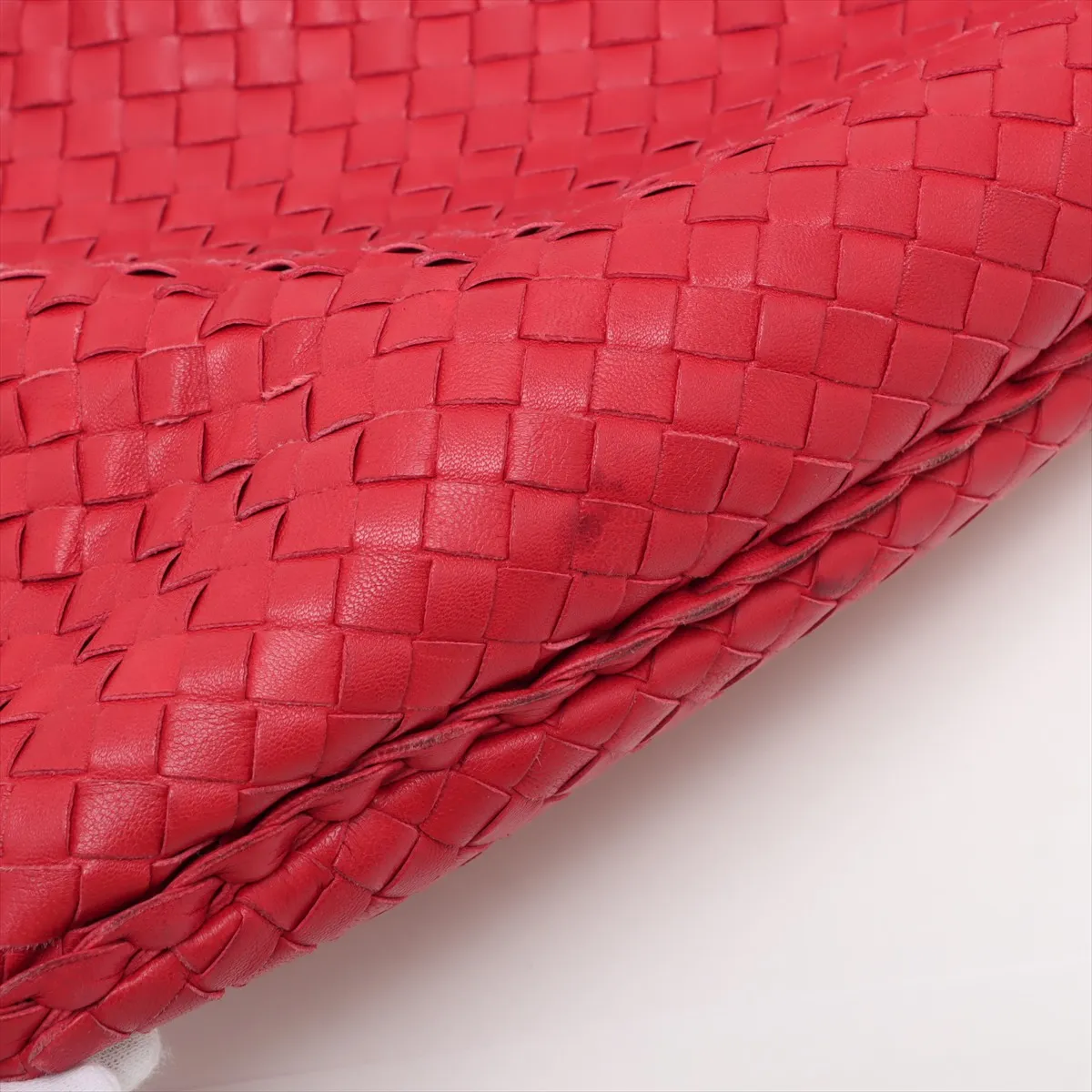 Intrecciato Leather Shoulder Bag Red 115653 — view 11