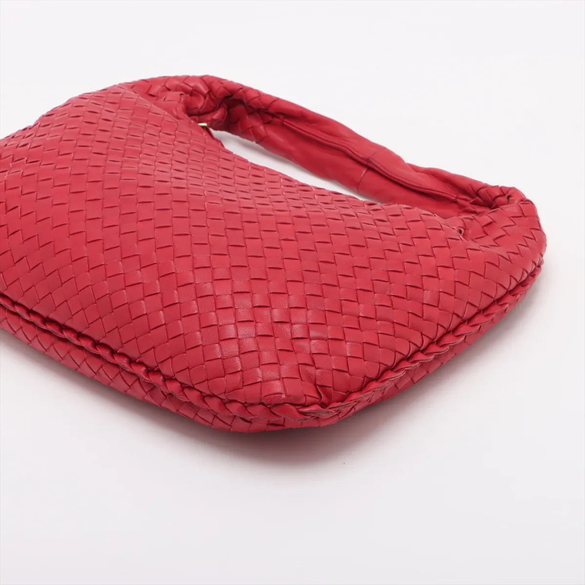 Intrecciato Leather Shoulder Bag Red 115653 — view 3