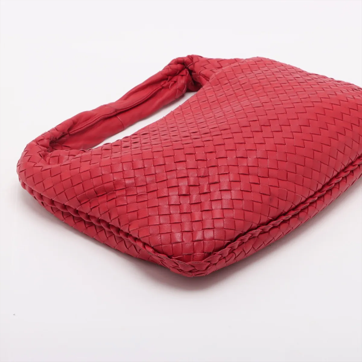 Intrecciato Leather Shoulder Bag Red 115653 — view 4