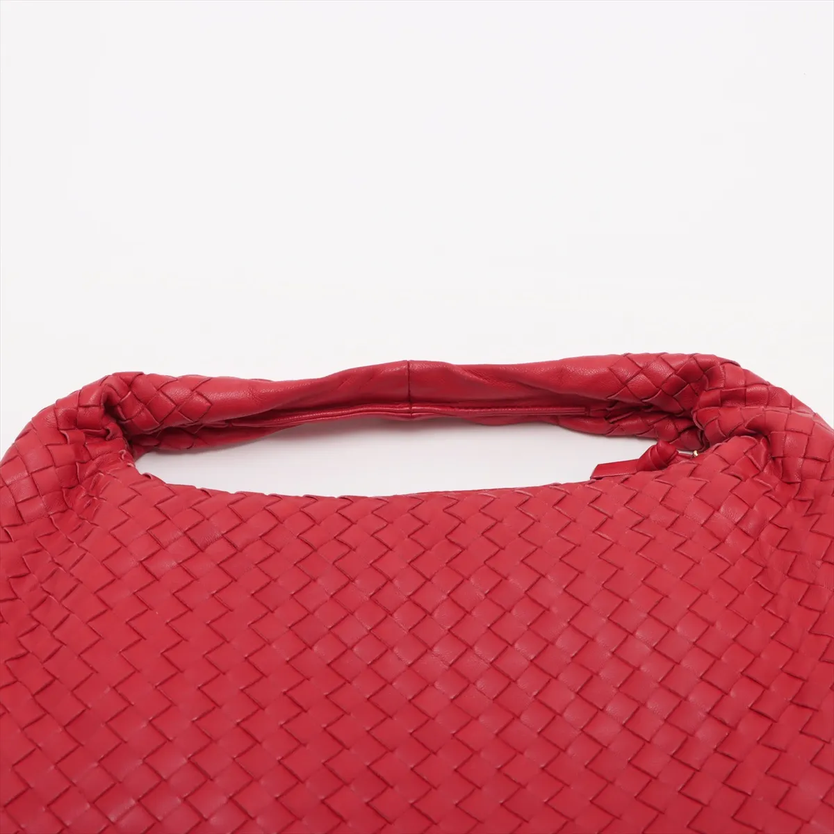 Intrecciato Leather Shoulder Bag Red 115653 — view 6