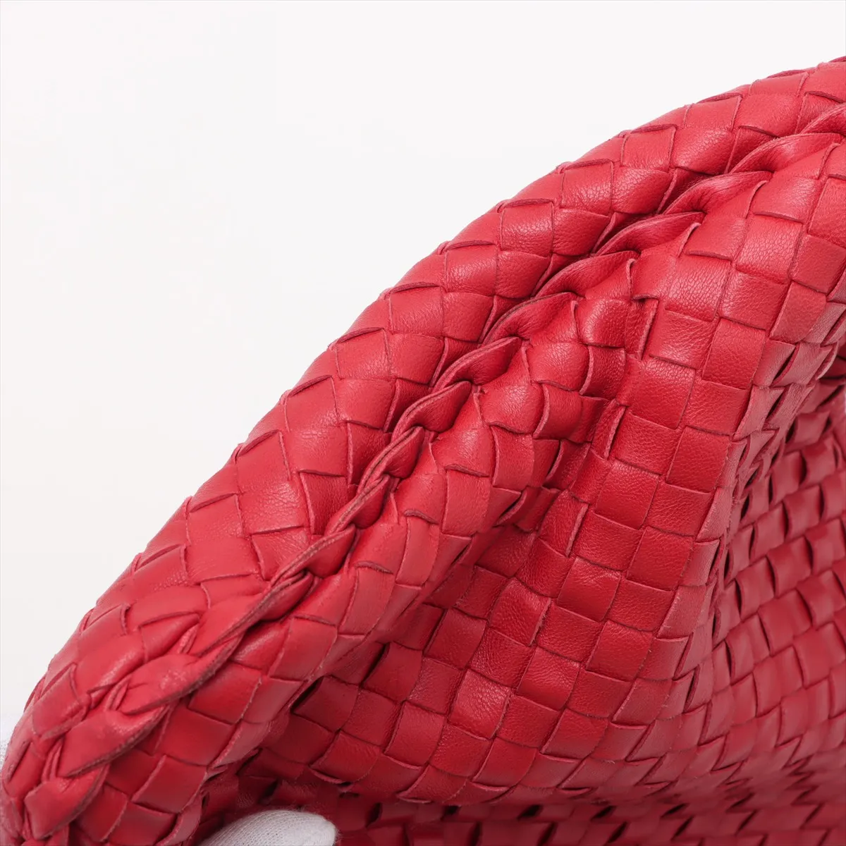 Intrecciato Leather Shoulder Bag Red 115653 — view 10