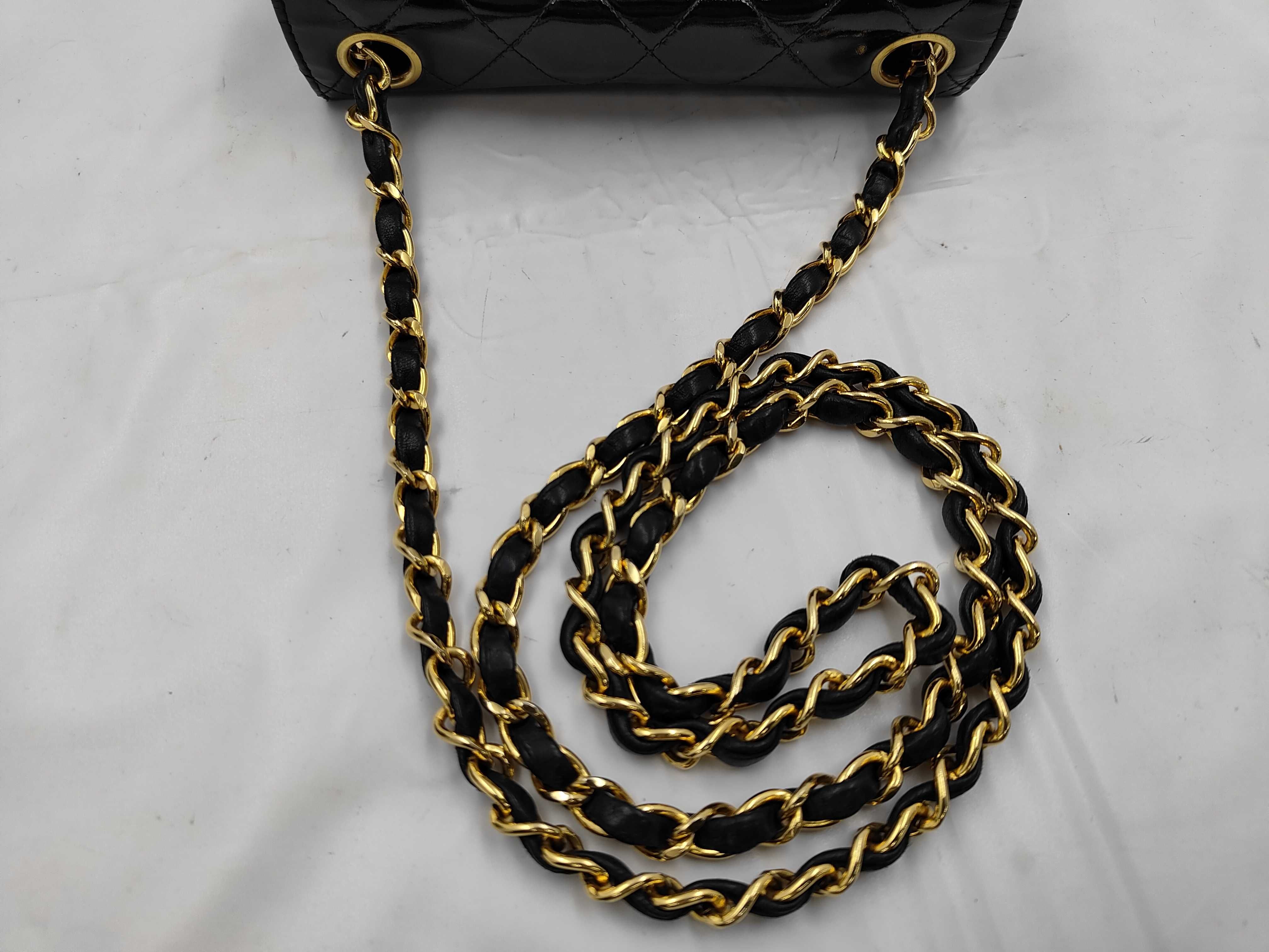 Mini Matelassé Patent Leather Chain Shoulder Bag (Series 2) — view 3