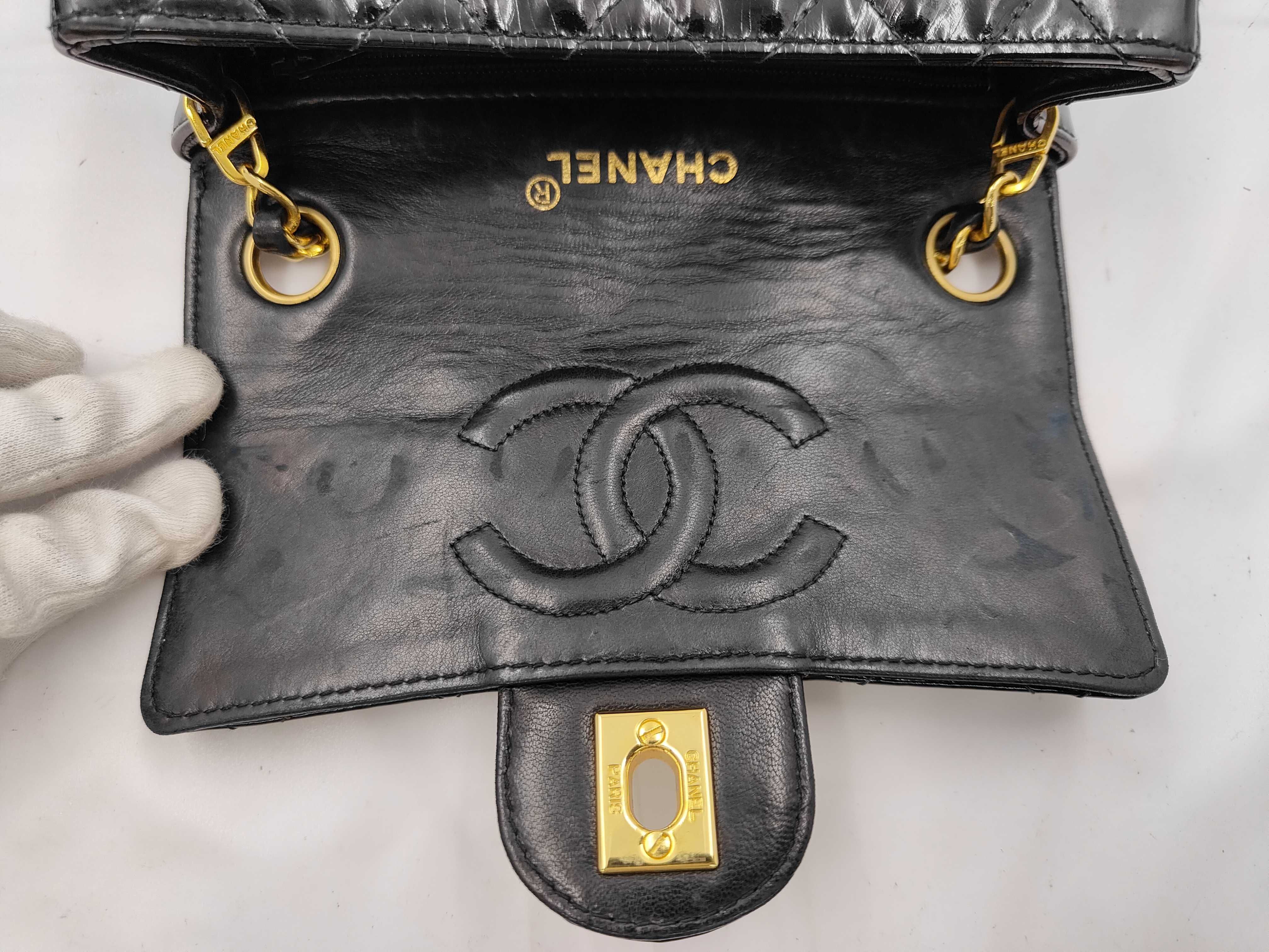 Mini Matelassé Patent Leather Chain Shoulder Bag (Series 2) — view 5
