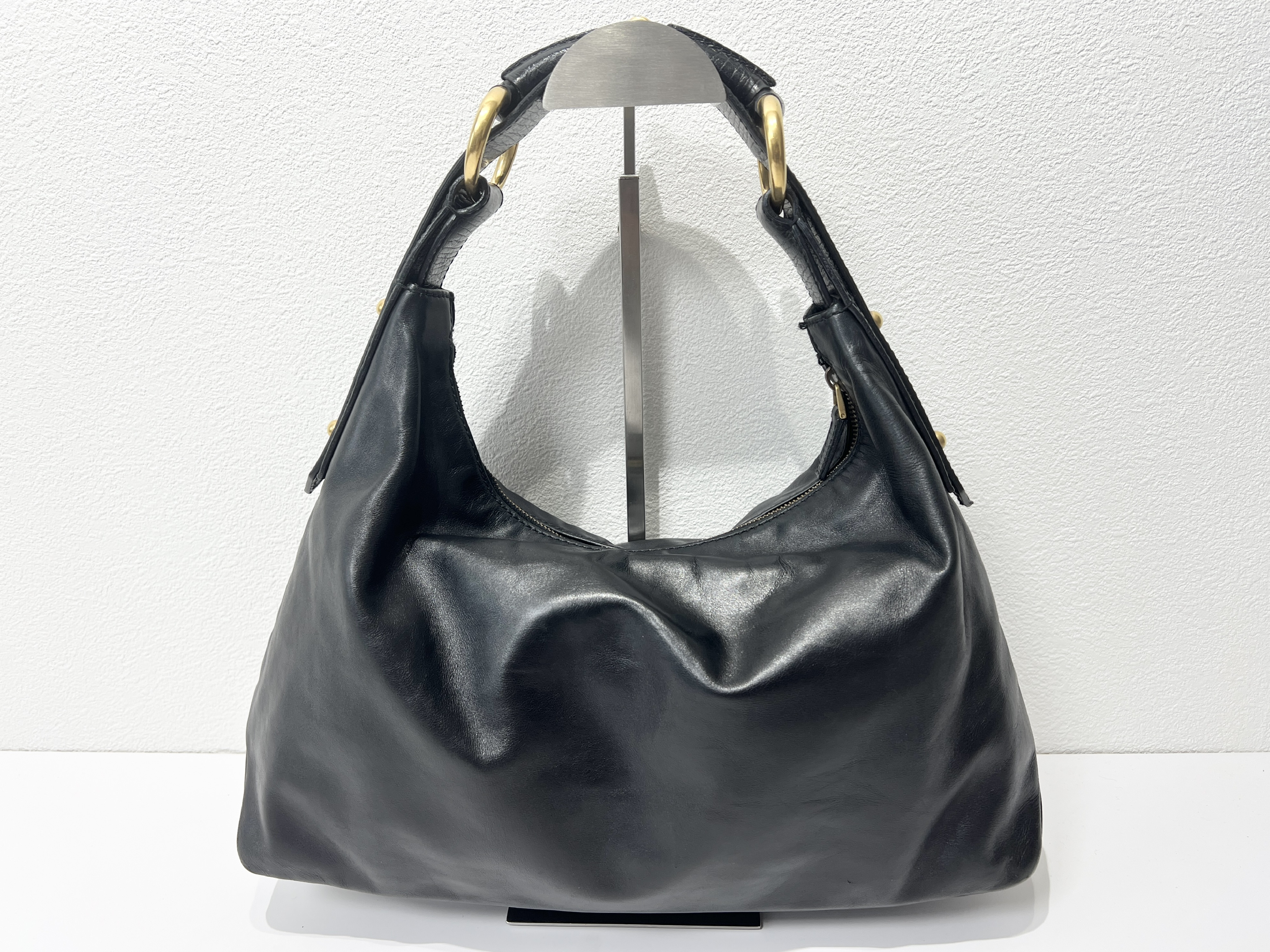 Horsebit Hobo Leather Shoulder Bag, One-Shoulder Bag — view 2