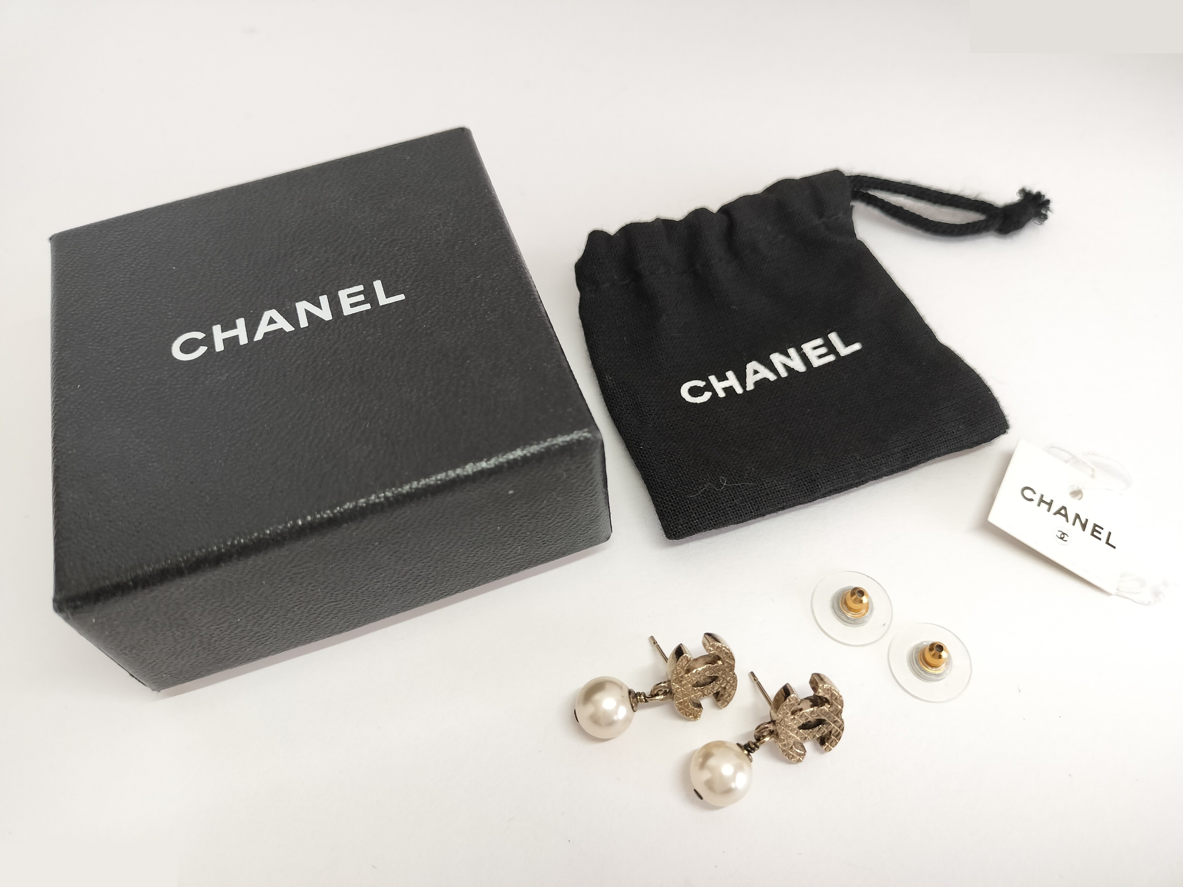 Coco F Pearl Gold Earrings — view 2