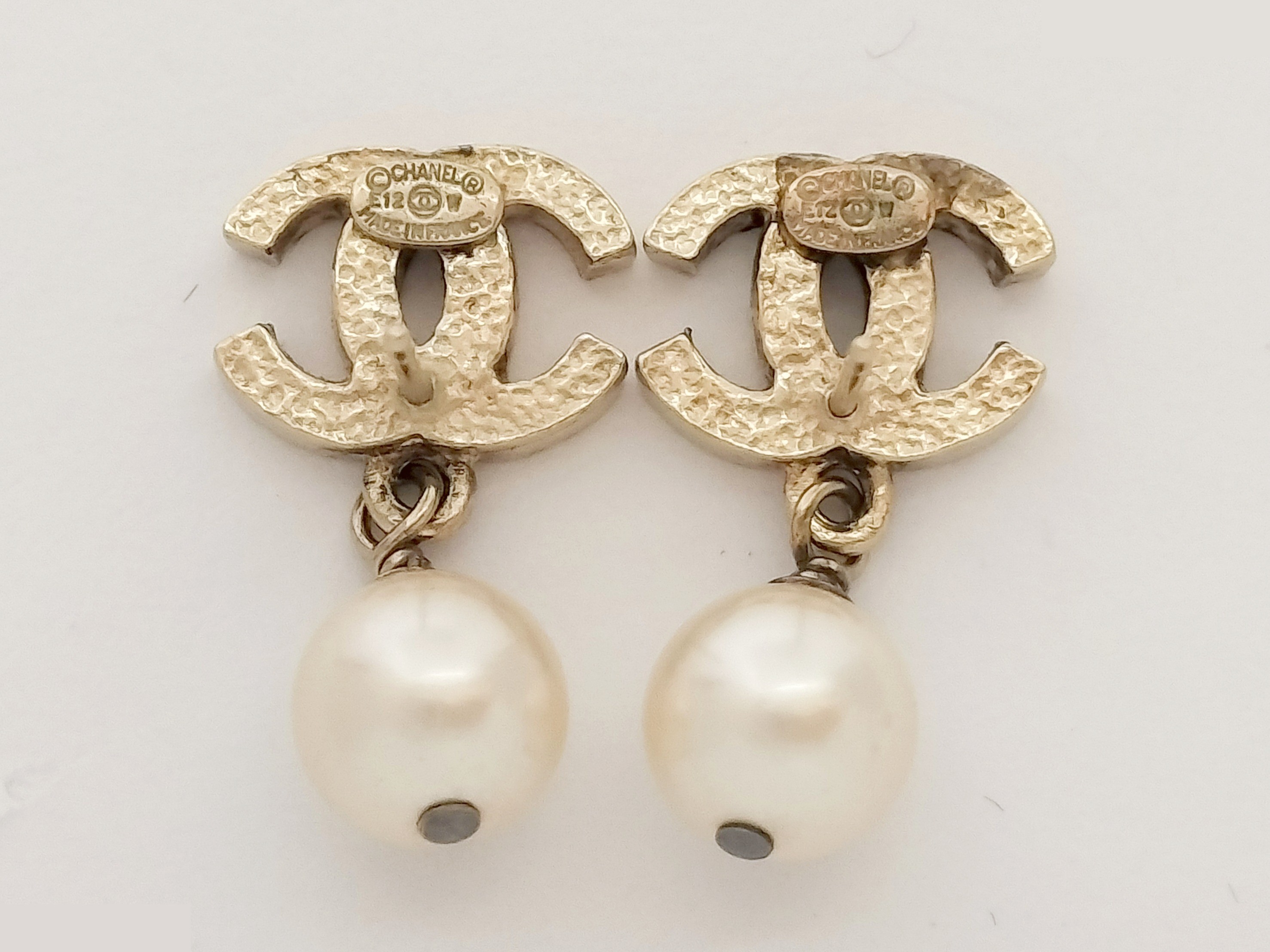 Coco F Pearl Gold Earrings — view 3
