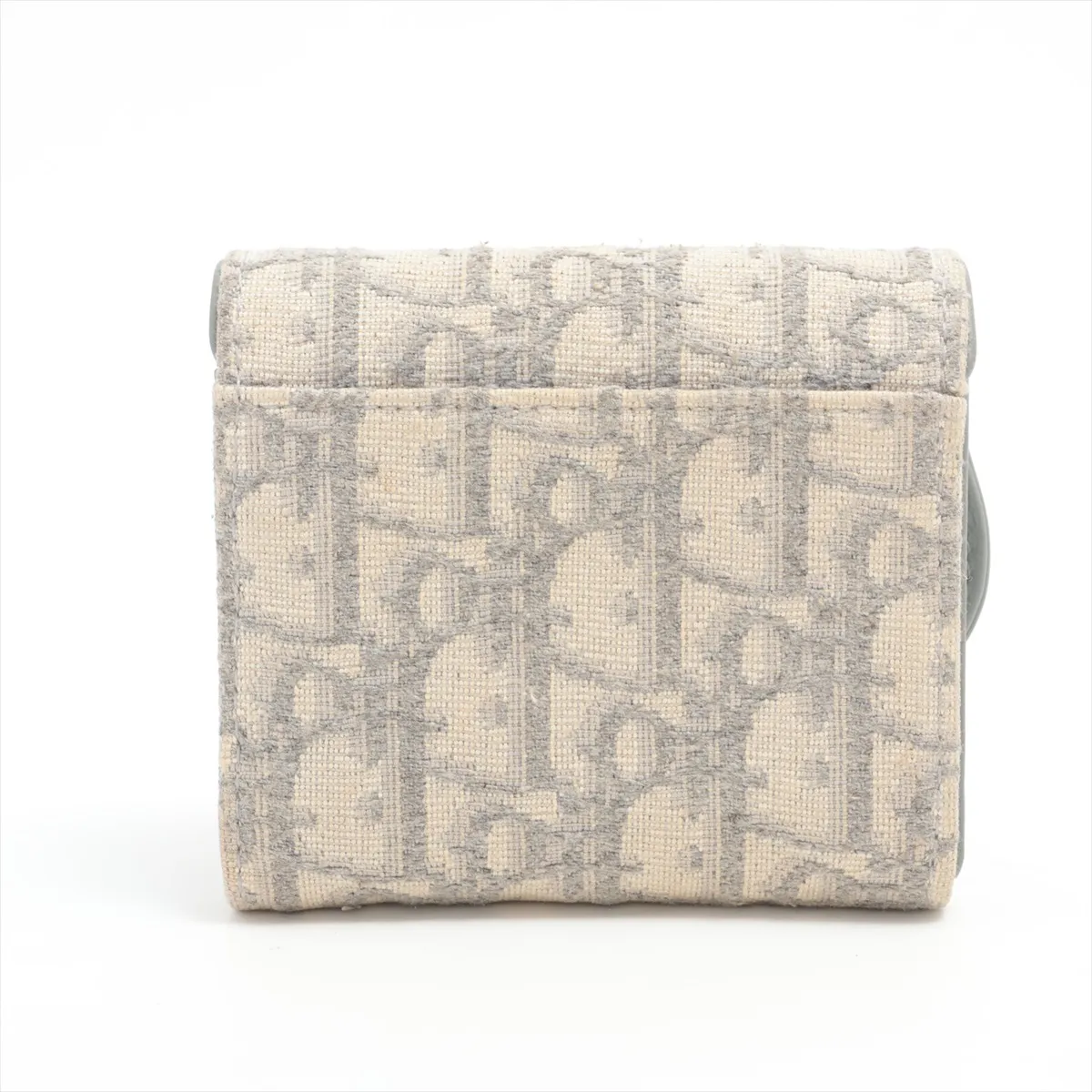 Oblique Saddle Canvas x Leather Compact Wallet, Beige — view 2