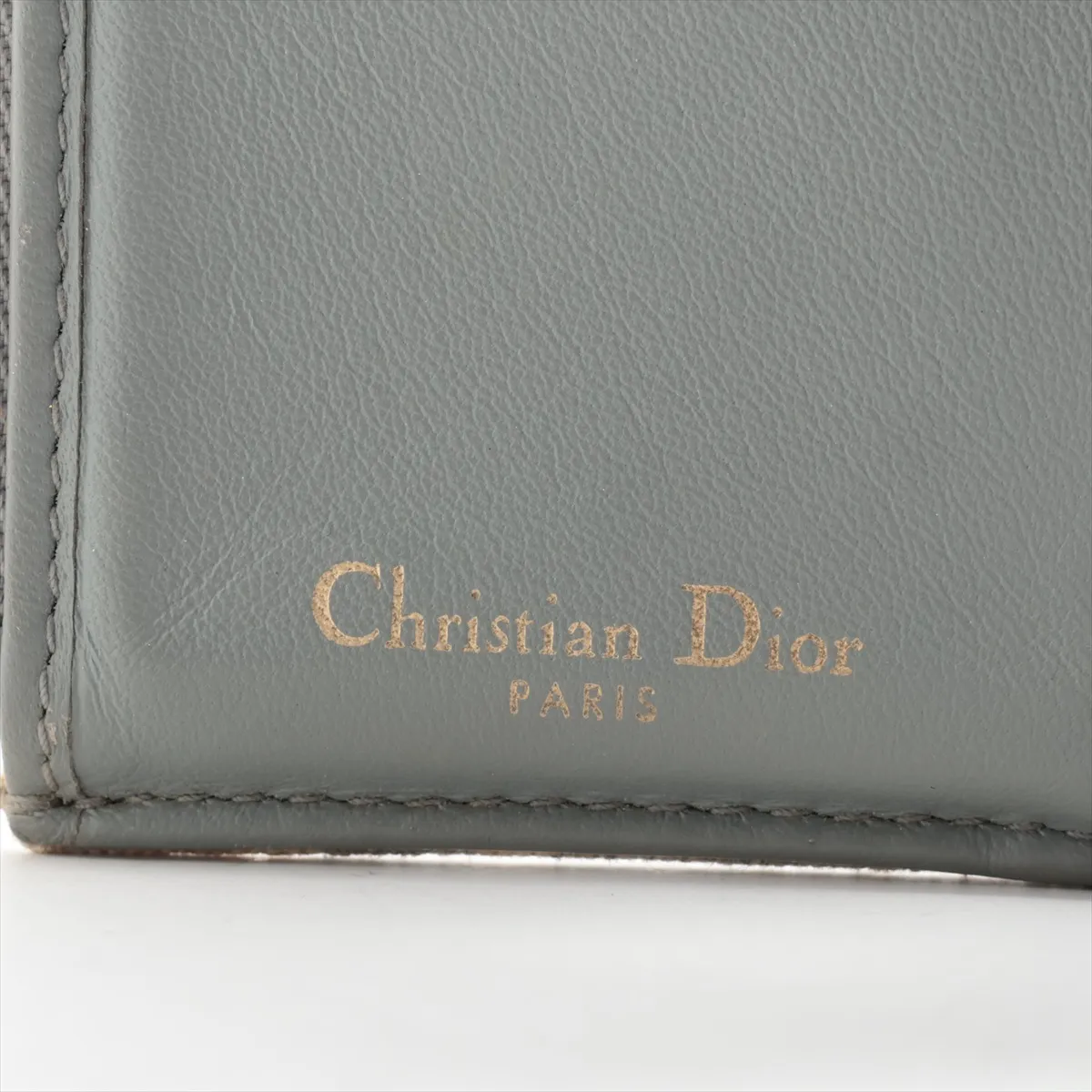 Oblique Saddle Canvas x Leather Compact Wallet, Beige — view 7