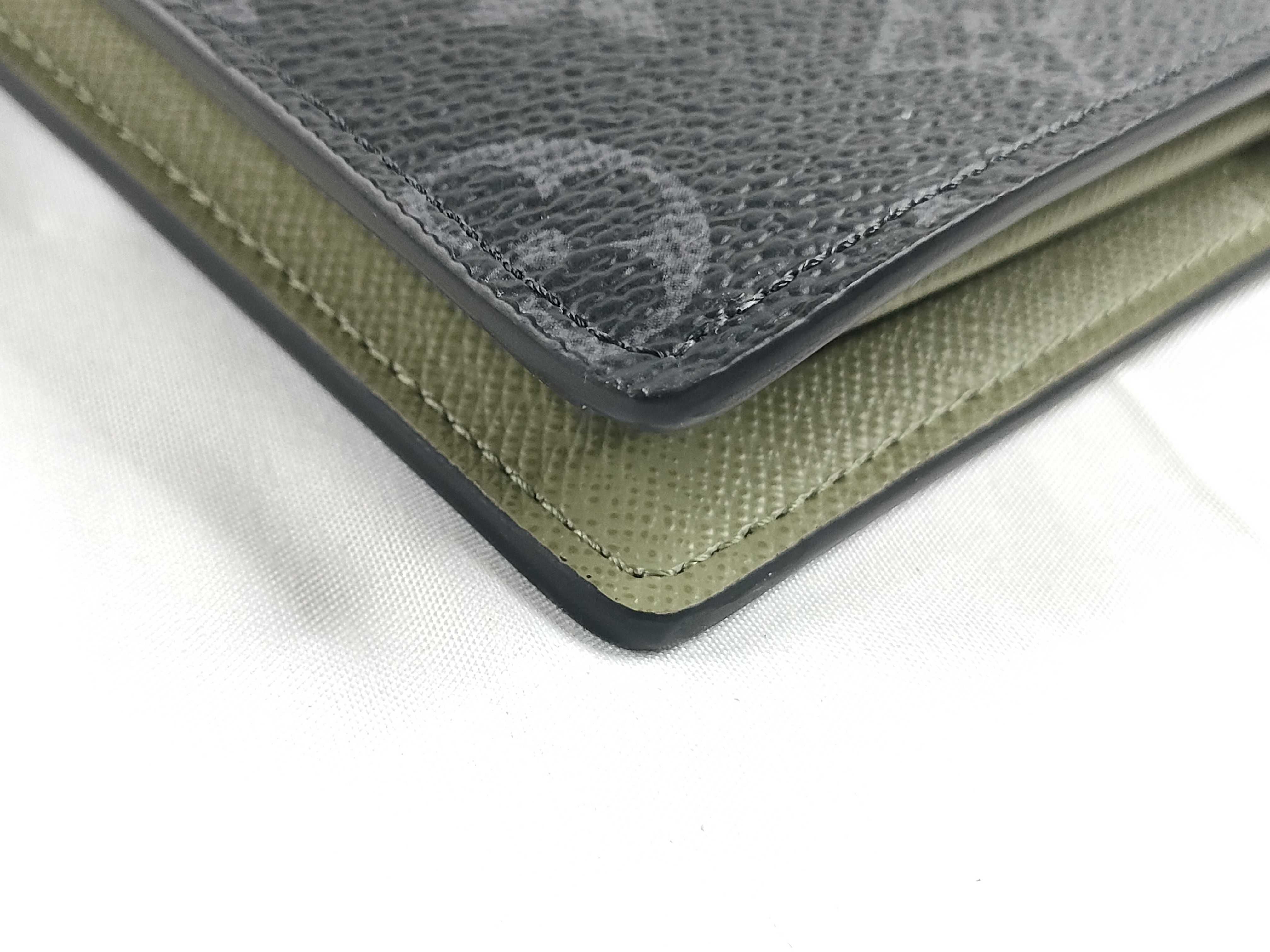 Portefeuille Brazza Long Wallet, Monogram Eclipse Leather, Black/Green, M28815 — view 4