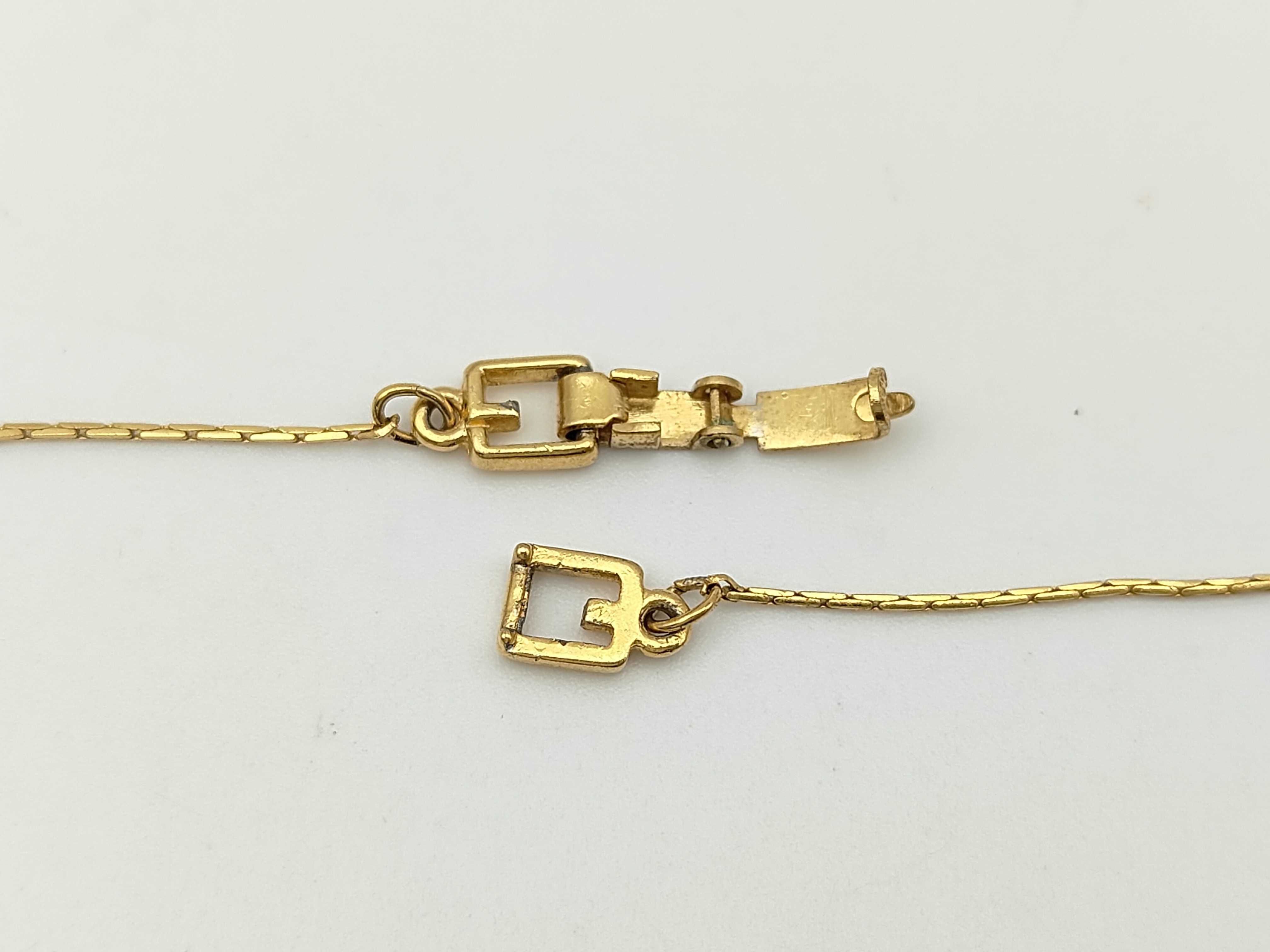 Rhinestone G Logo Square Diamond Gold Necklace — view 4