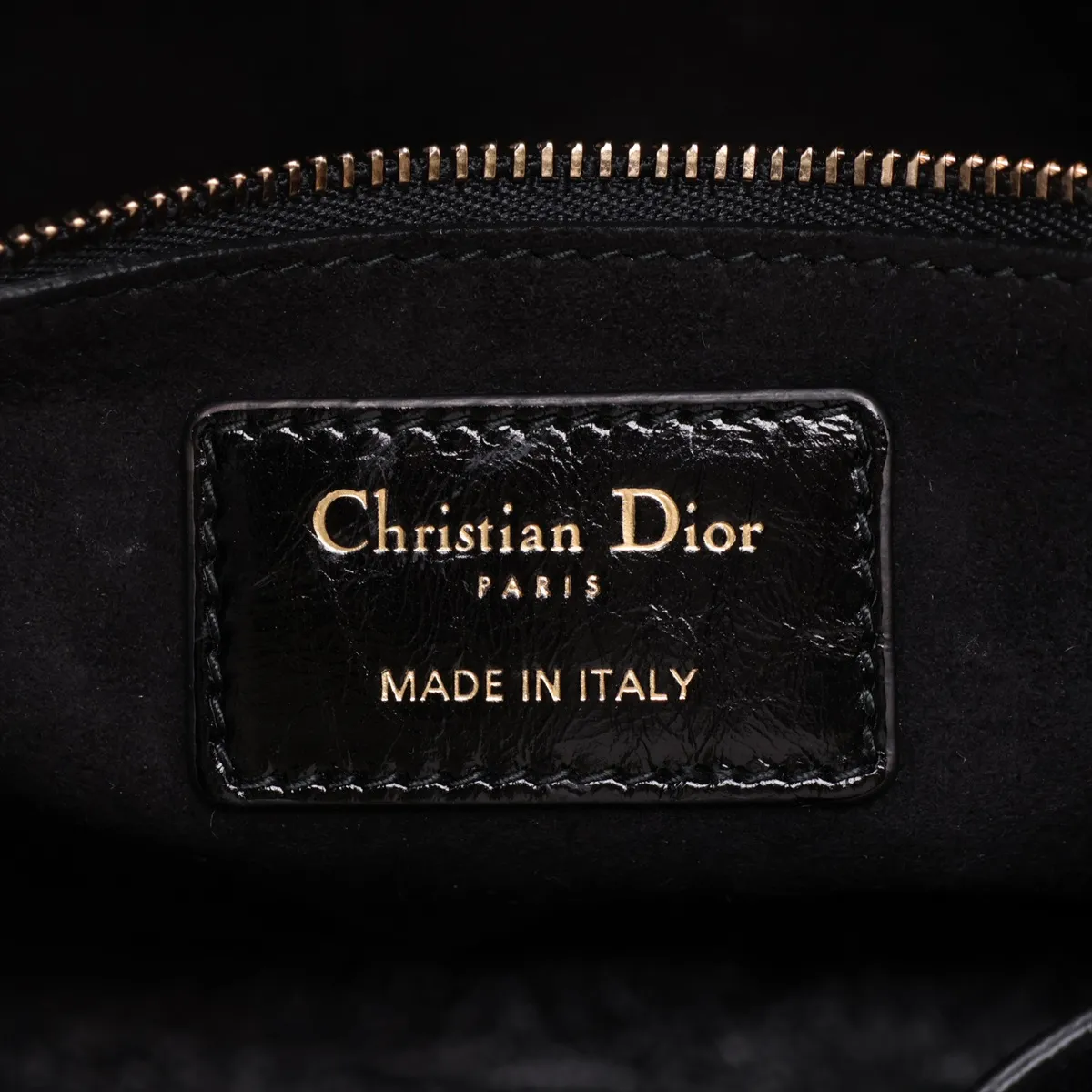 Lady Dior Cannage Large Leather Handbag, Black — view 10