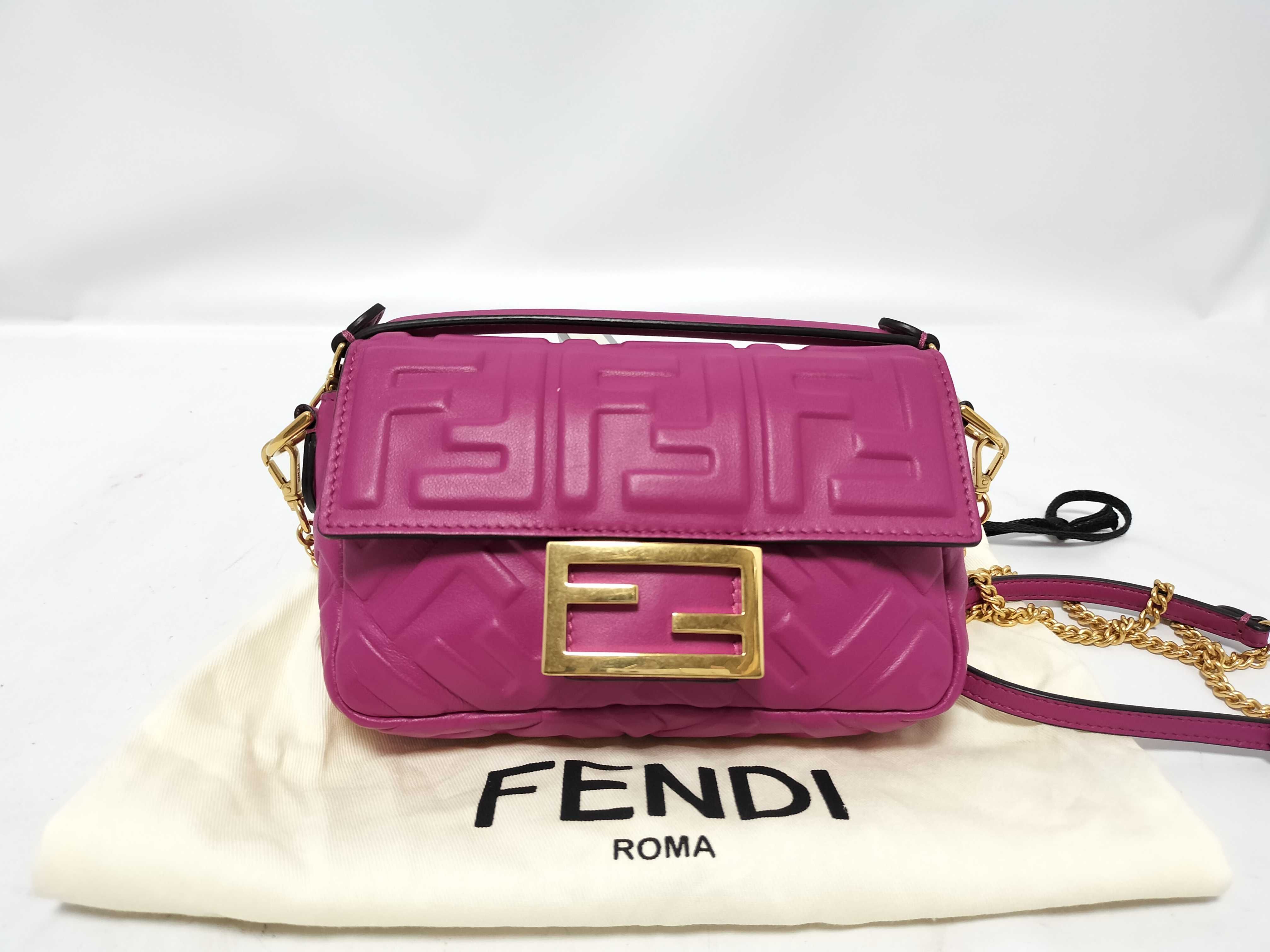 Zucca Pattern Mini Bucket Leather 2-Way Shoulder Bag Pink 8BS017 Shoulder Bag