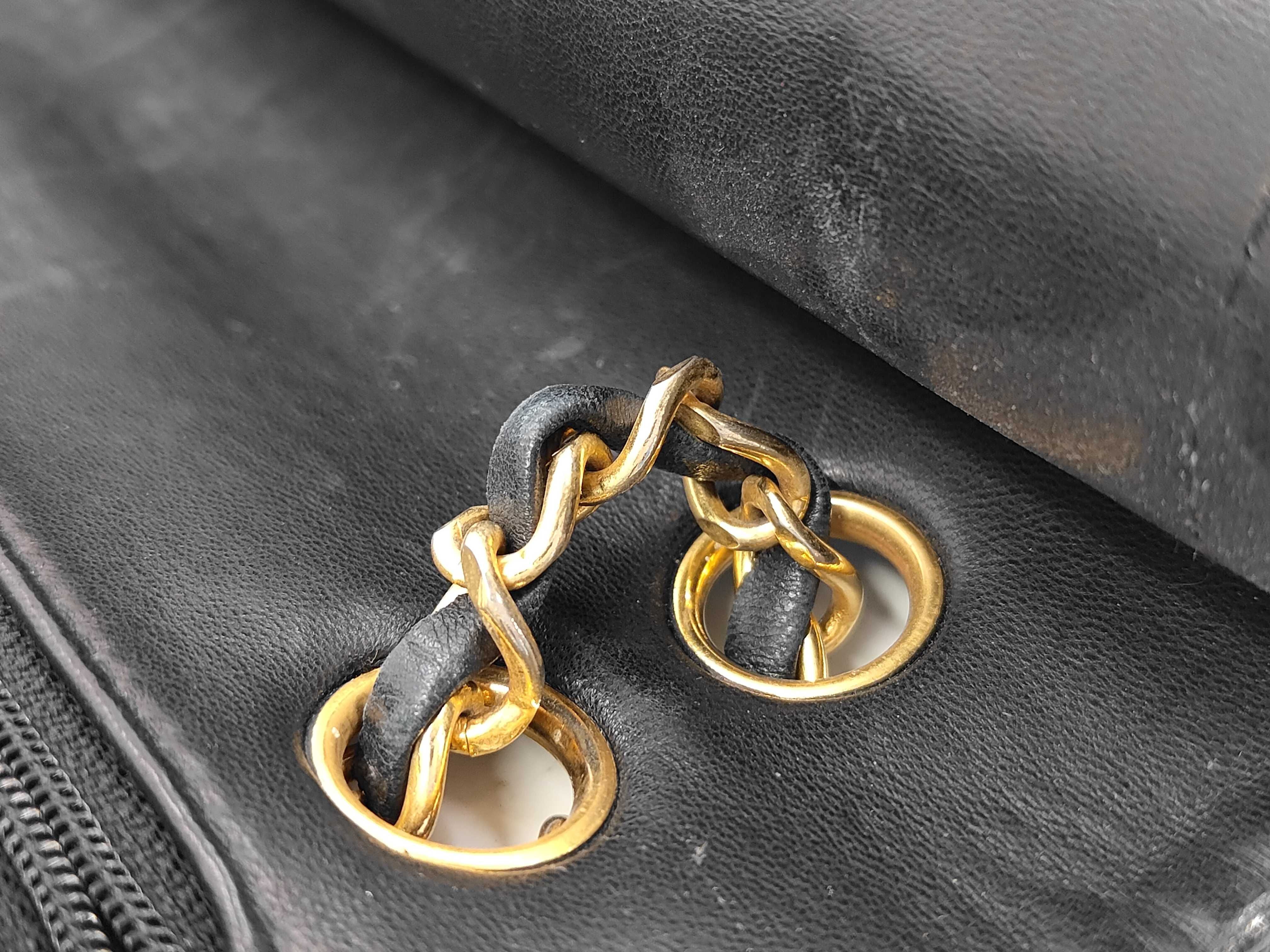 Matelassé 25 Lambskin Double Flap Double Chain Bag, Black with Gold Hardware, Series 1, A01112, Shoulder Bag — view 6