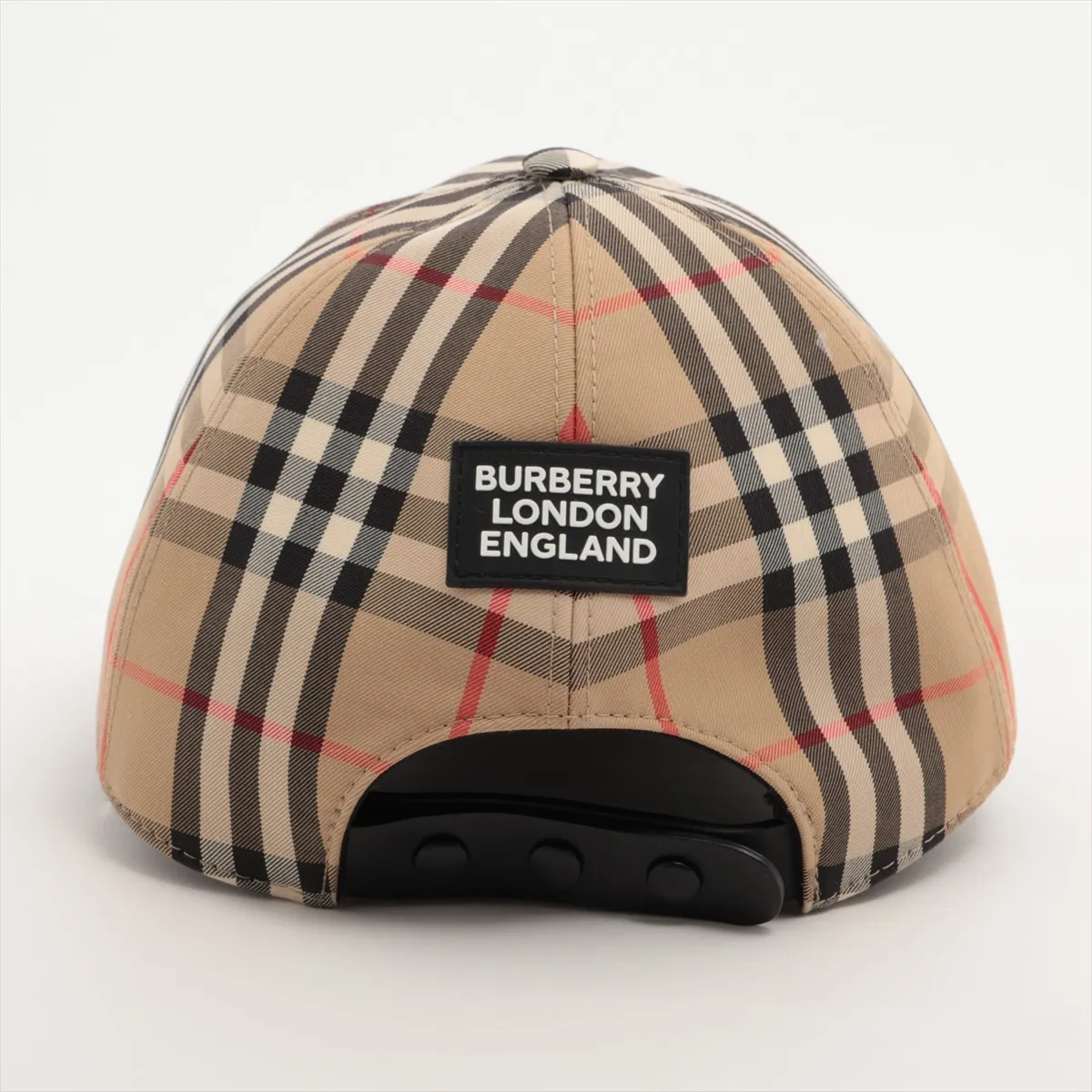 Nova Check Cap, Size M, Cotton, Beige. Shows wear, — view 3