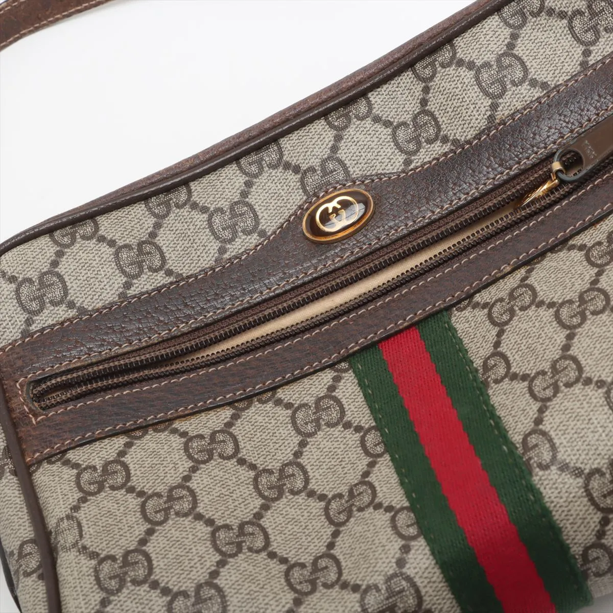 GG Supreme PVC x Leather Shoulder Bag Beige — view 9