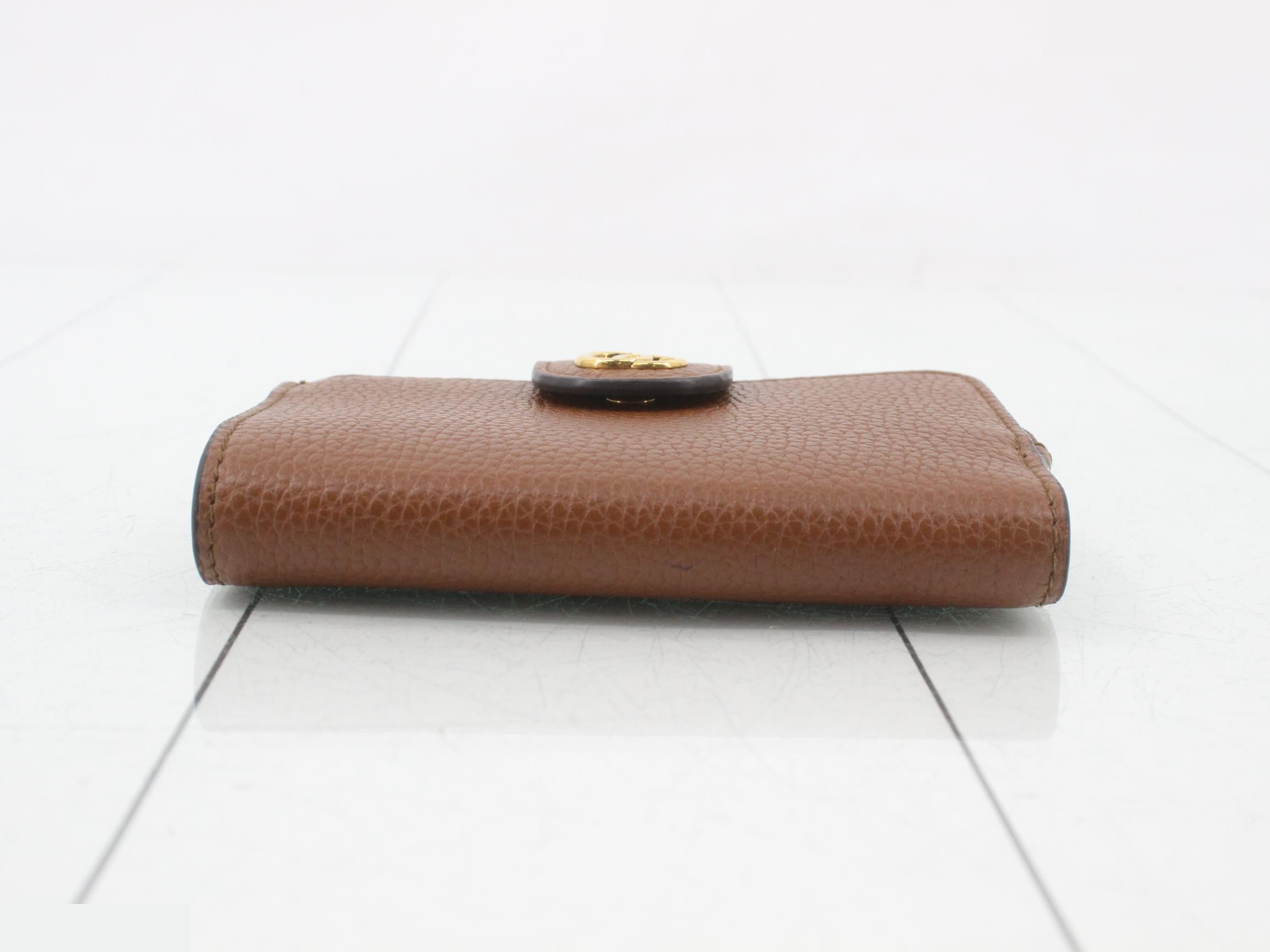 Double G Medium Wallet with Bamboo Accents, Retail Price ¥61,600, Brown — view 3