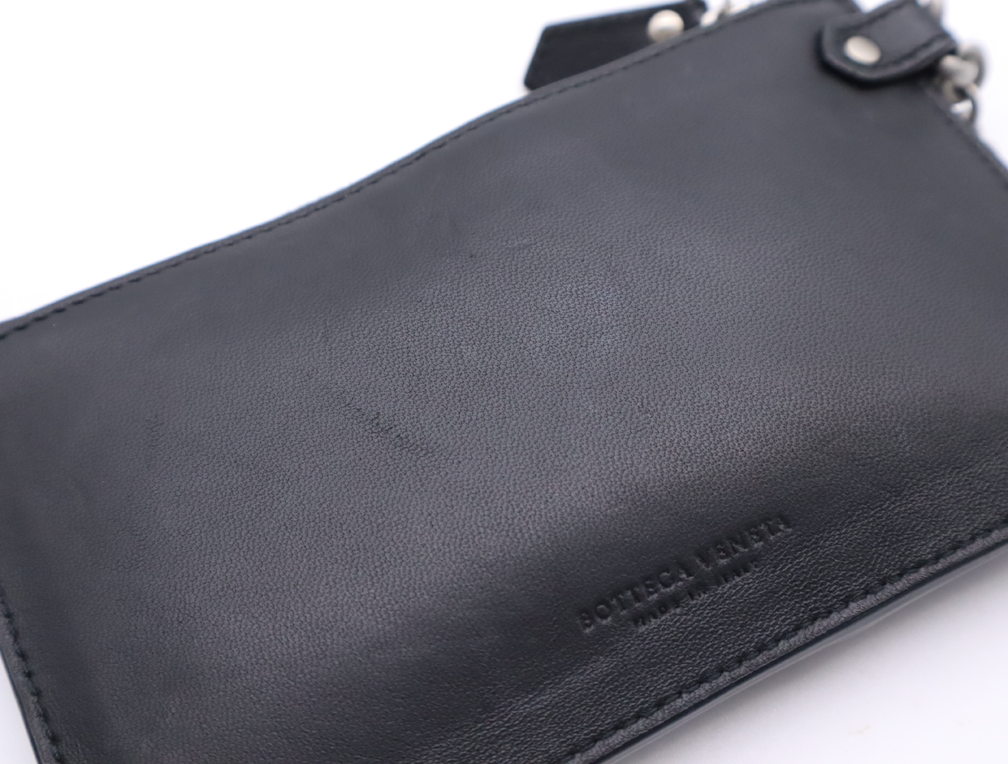 Leather Card Case, Black with Silver Hardware, Card Case — view 11