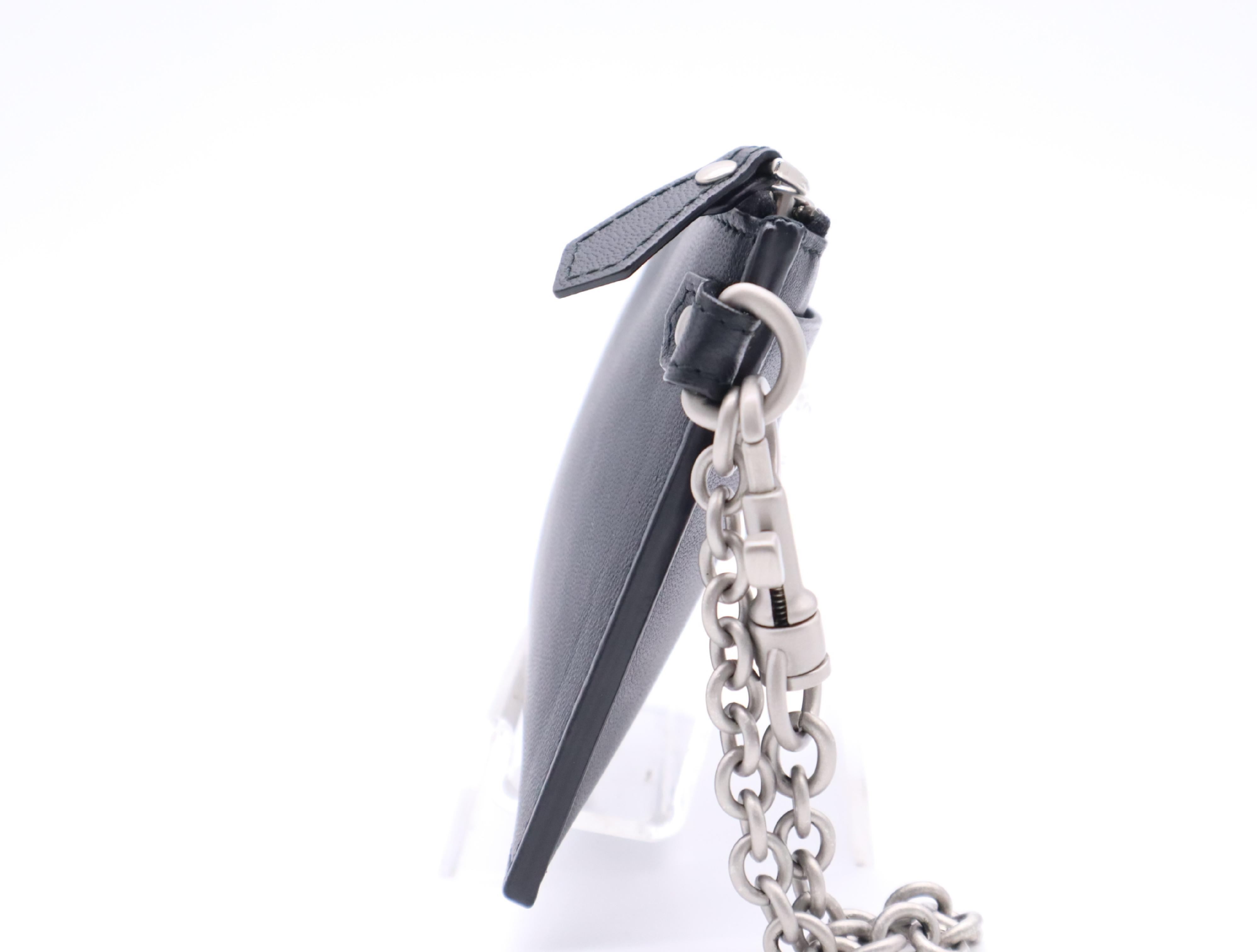 Leather Card Case, Black with Silver Hardware, Card Case — view 3