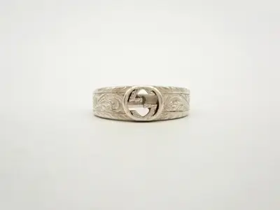 925 Interlocking G Ring, 7.0g, Stamped #19, Actual Size #18