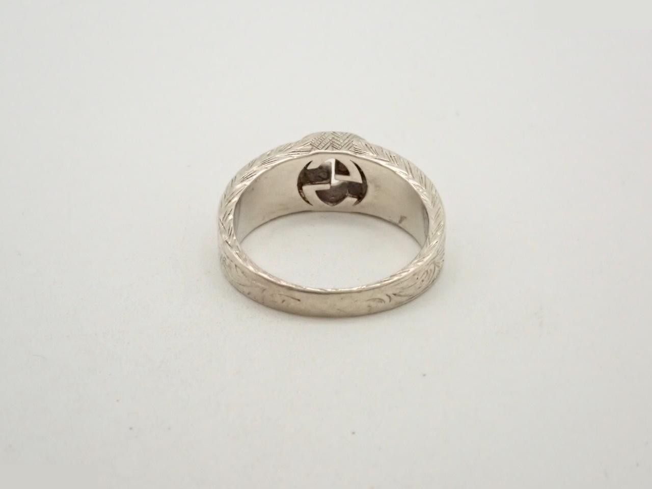 925 Interlocking G Ring, 7.0g, Stamped #19, Actual Size #18 — view 2